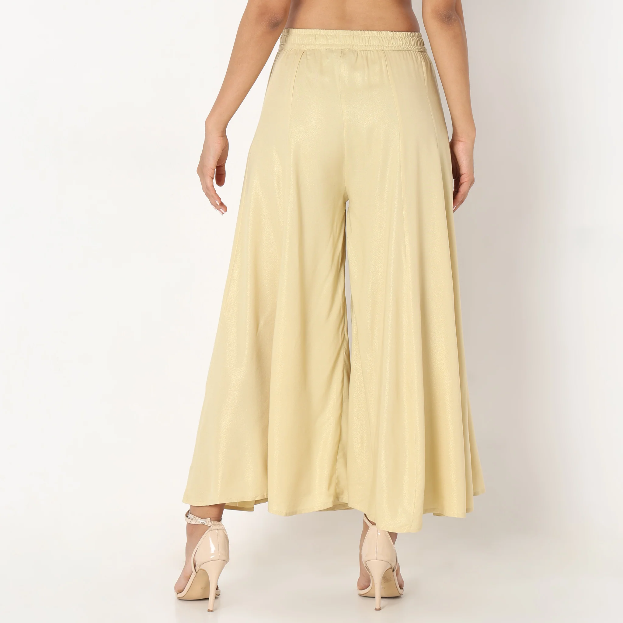 Flare Fit Solid Pallazo - Image 3