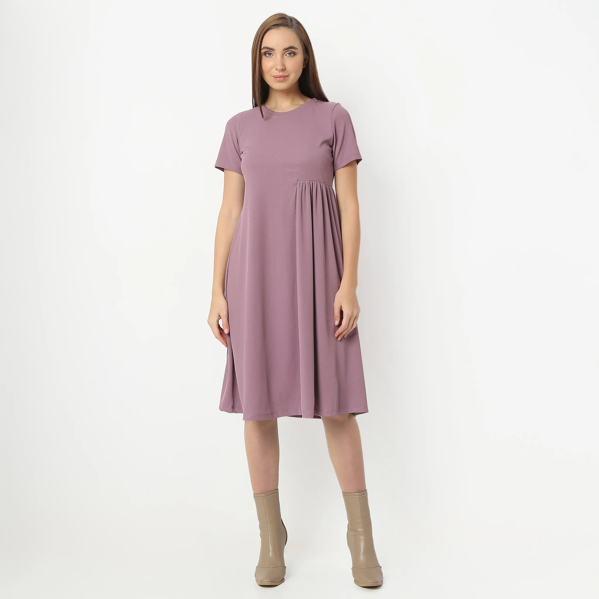 Flare Fit Short Sleeve Knee Length Betty Dress - Image 10