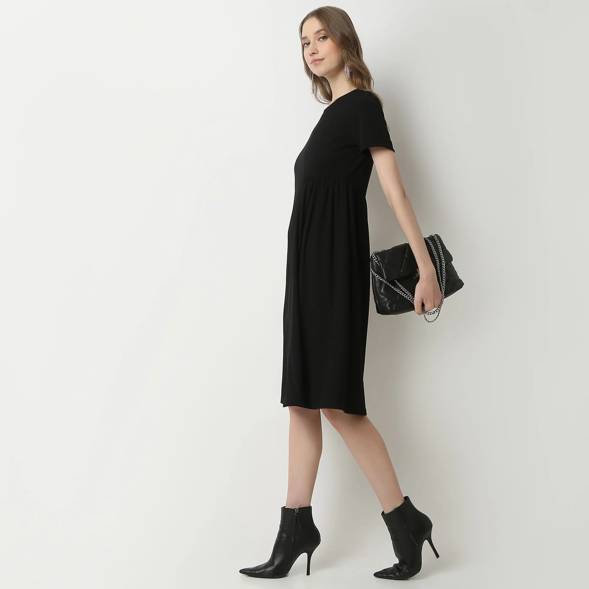Flare Fit Short Sleeve Knee Length Betty Dress - Image 4