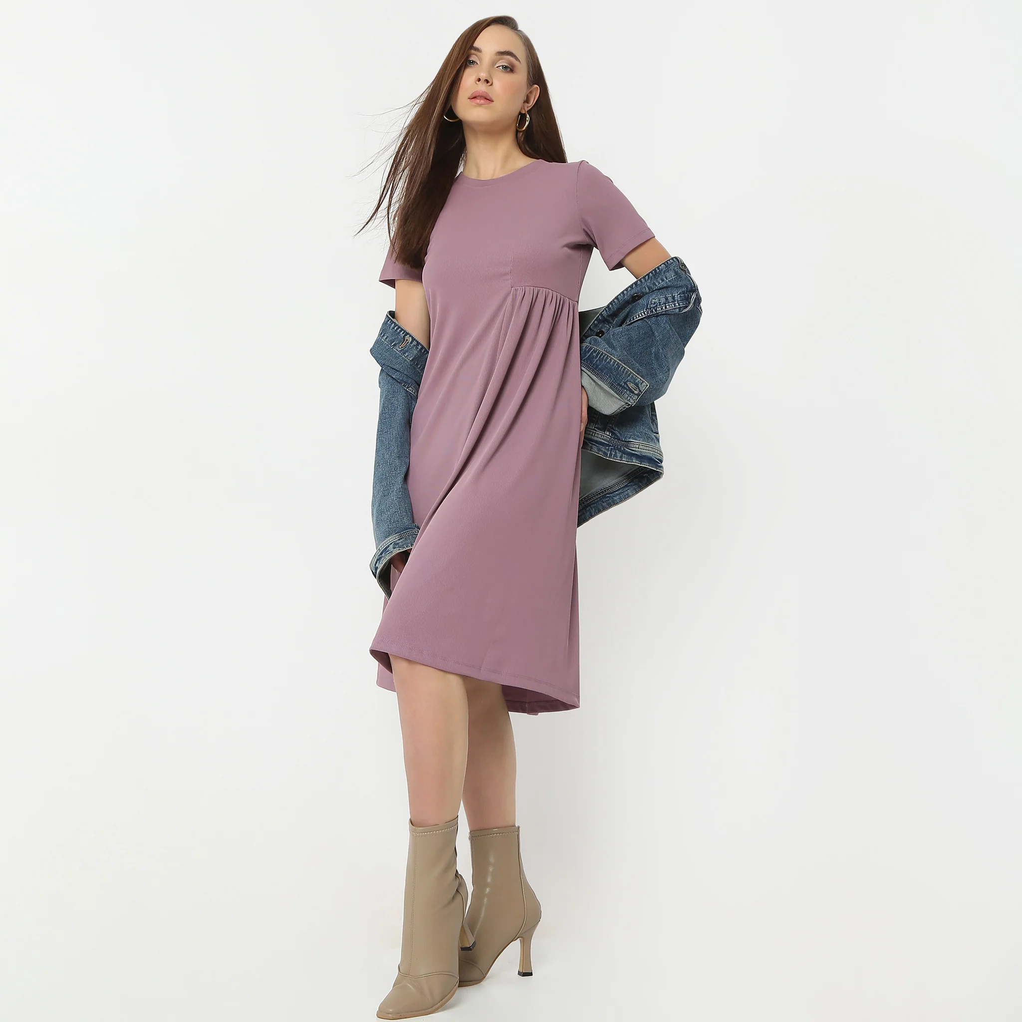 Flare Fit Short Sleeve Knee Length Betty Dress - Image 6