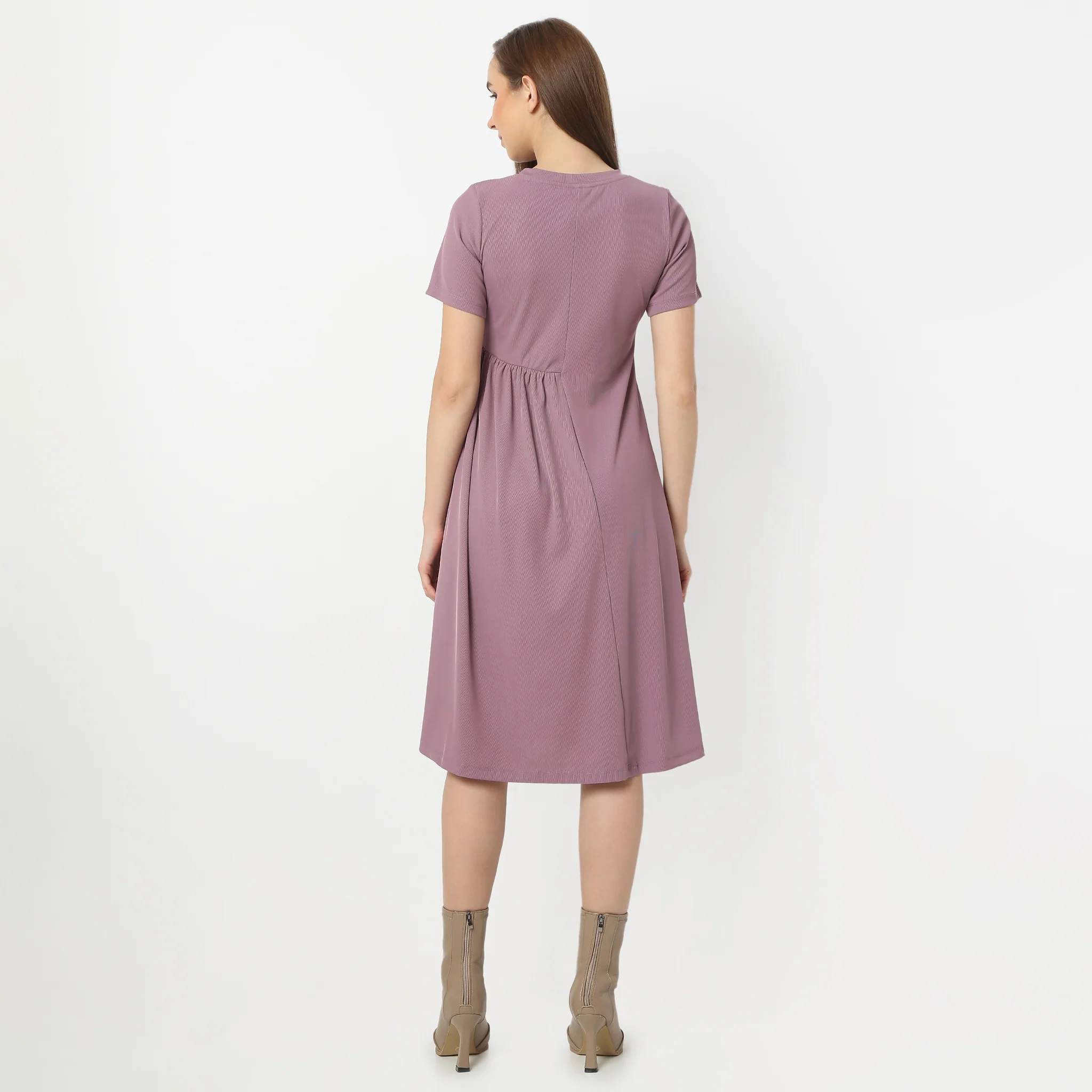Flare Fit Short Sleeve Knee Length Betty Dress - Image 7