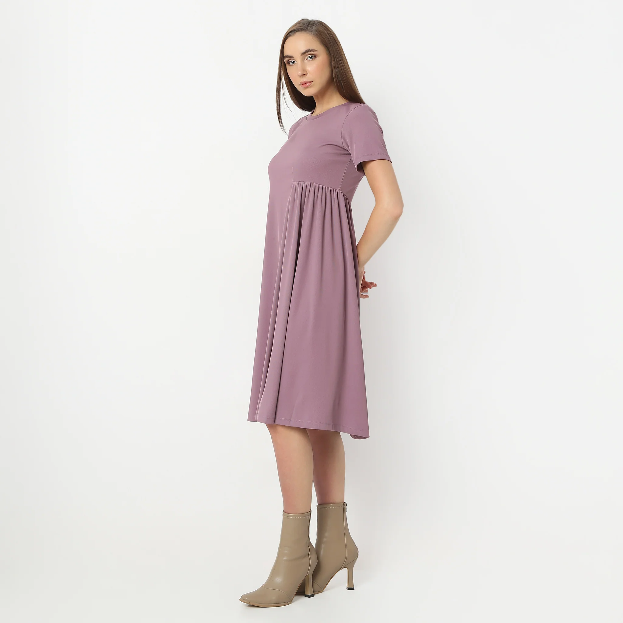 Flare Fit Short Sleeve Knee Length Betty Dress - Image 9
