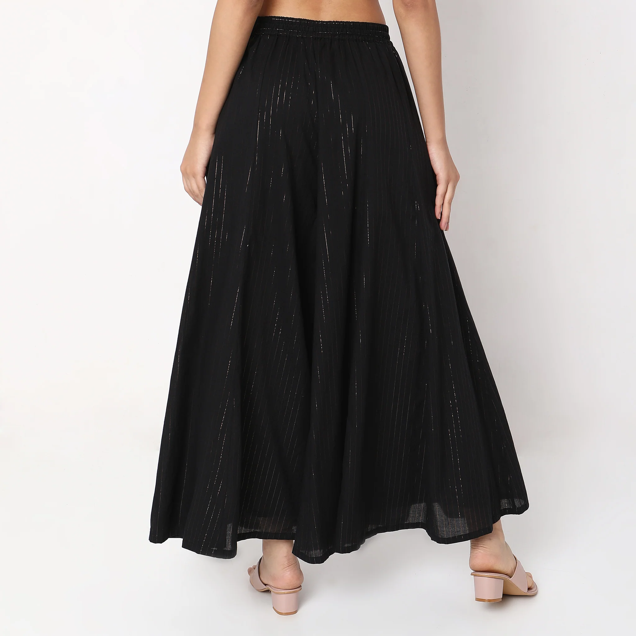 Flare Fit Striped High Rise Palazzos - Image 3