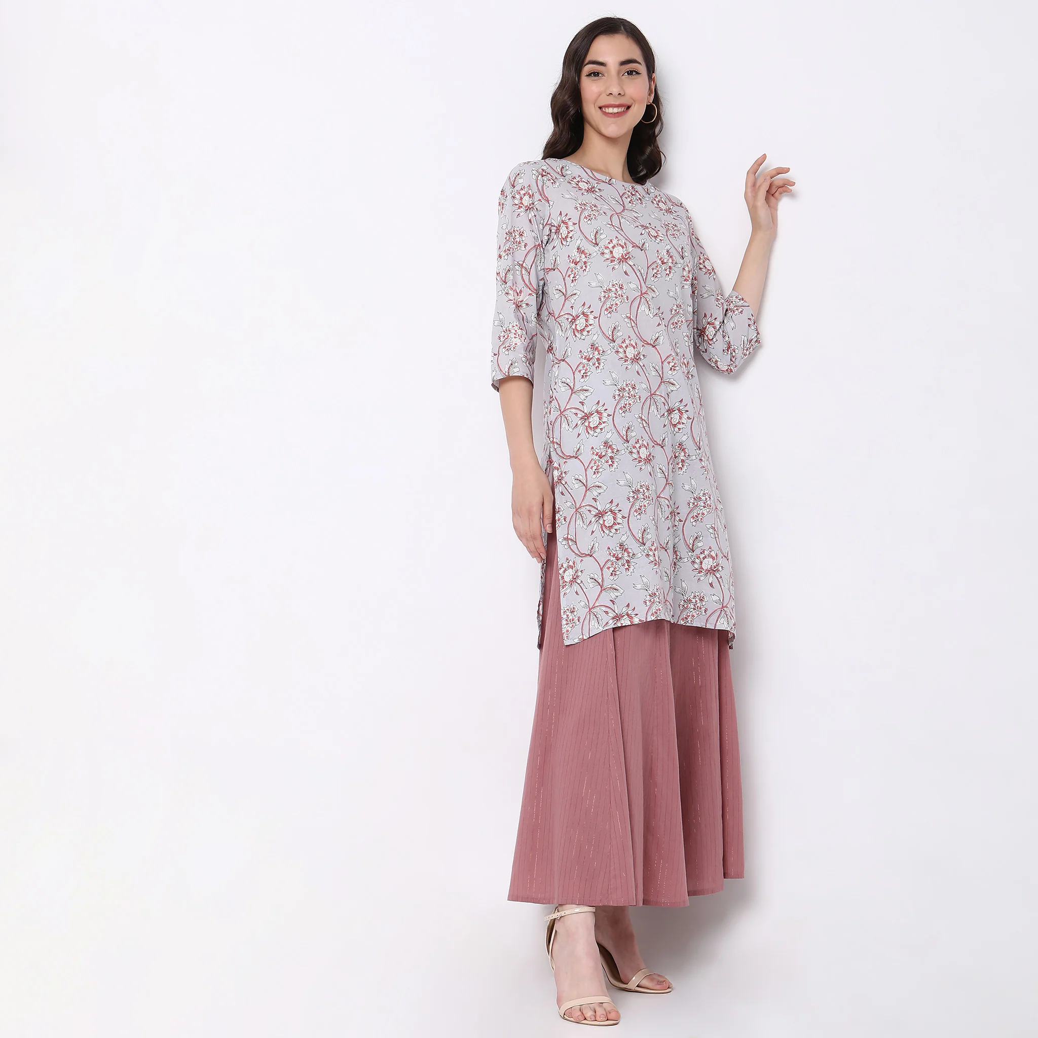 Flare Fit Striped High Rise Palazzos - Image 6