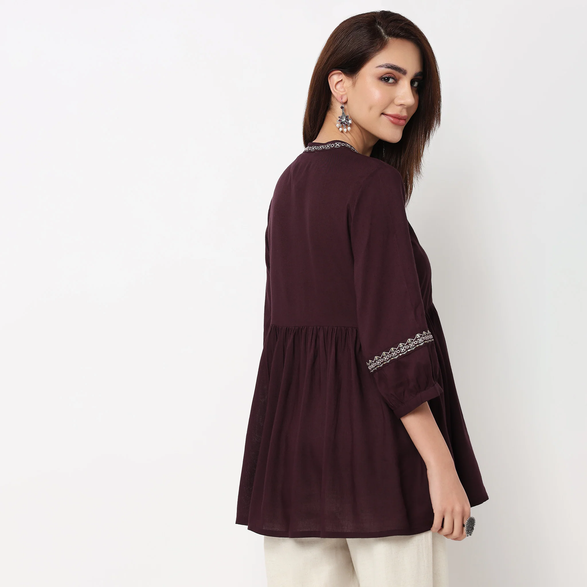 Flared Embroidered Tunic - Image 3