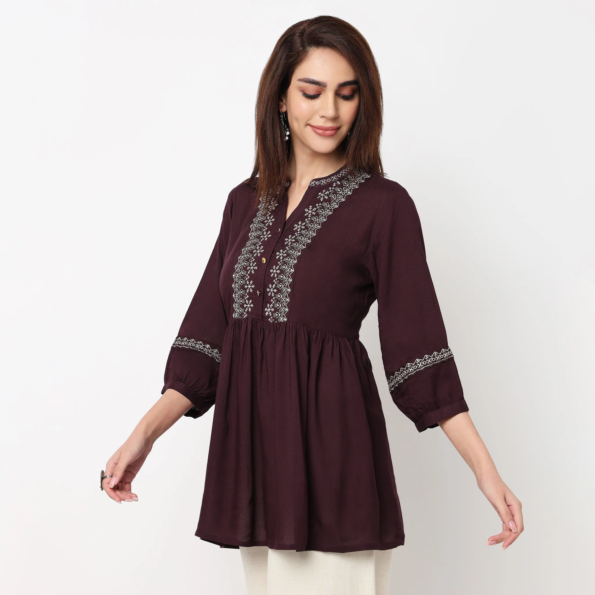 Flared Embroidered Tunic - Image 5