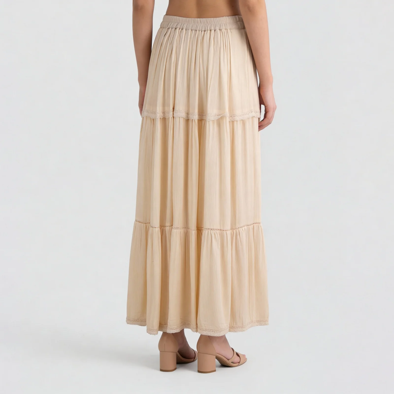 Flared High Rise Tiered Skirt - Image 3