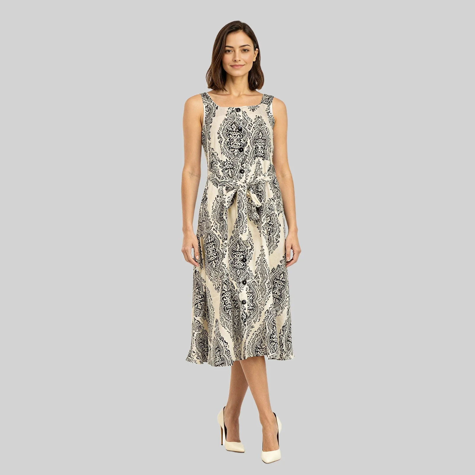 Flared Strappy A-Line Dress - Image 2