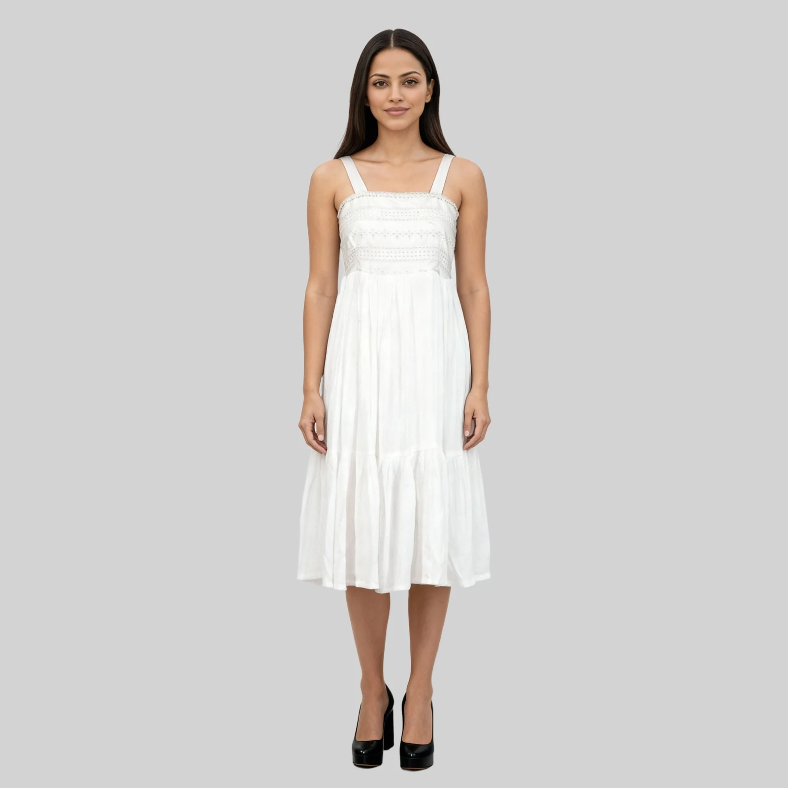 Flared Strappy Tiered Dress - Image 2