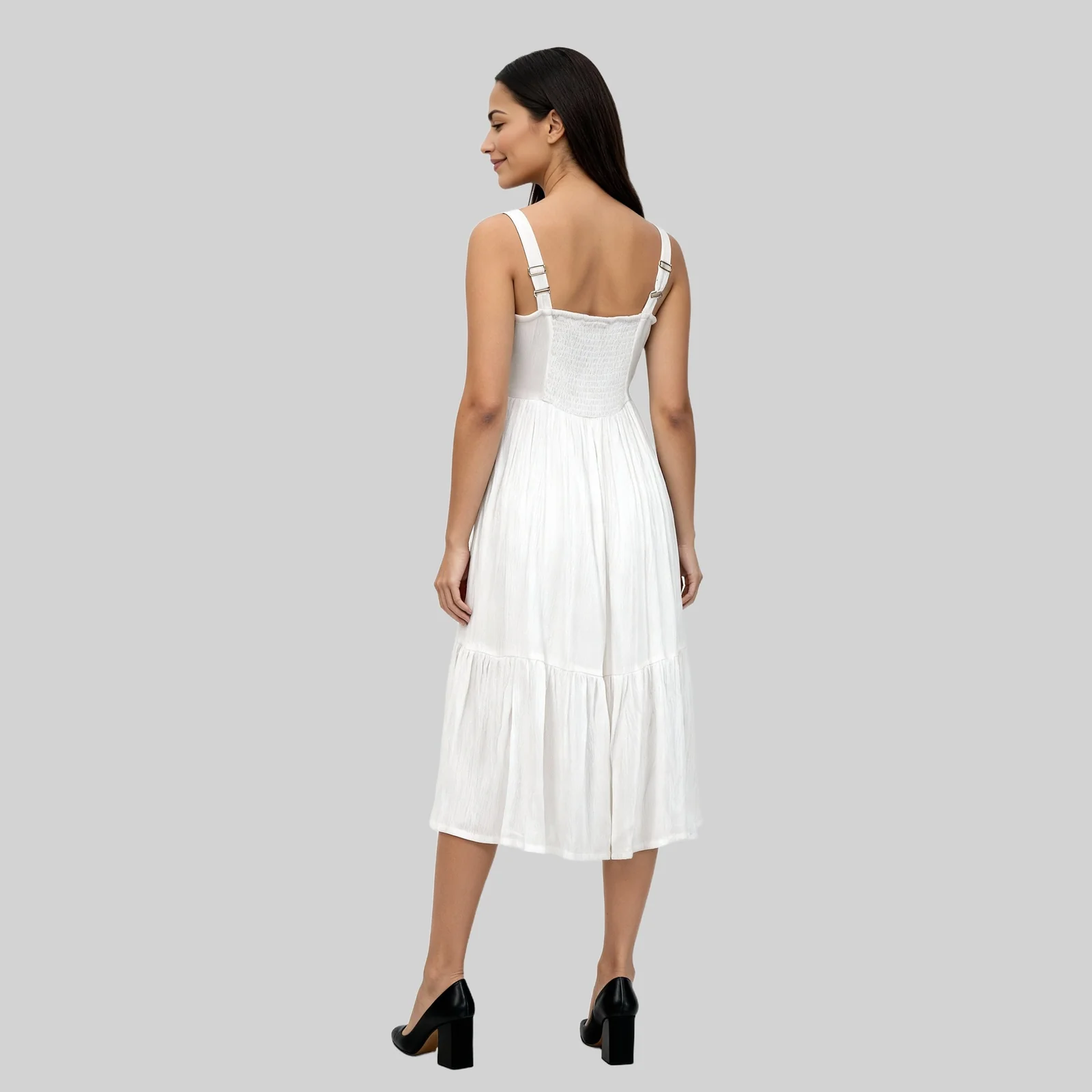 Flared Strappy Tiered Dress - Image 3