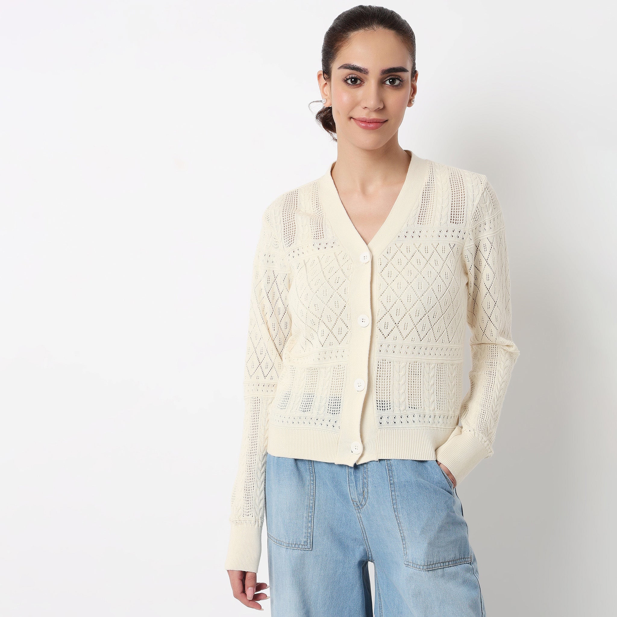 Flat Knit Ginger Snap Cardigan - Image 2