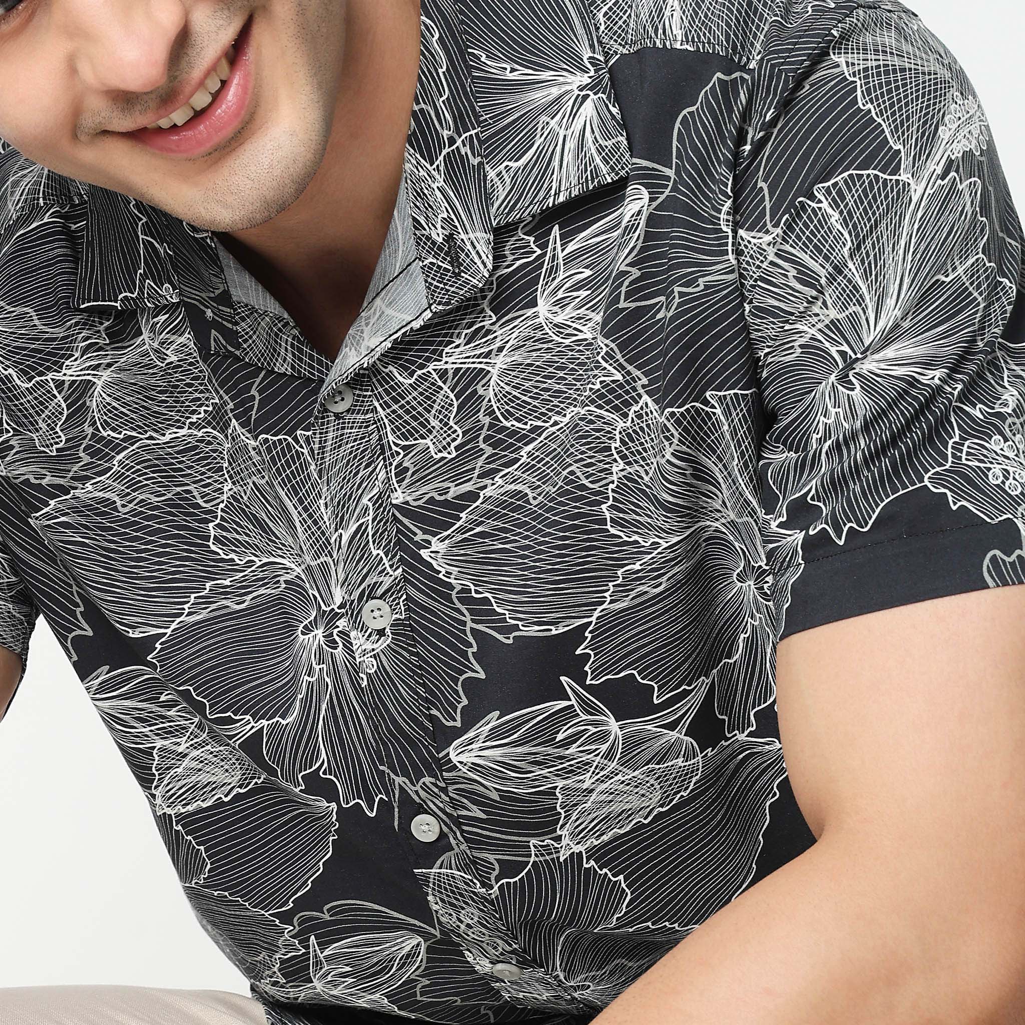 Floral Half Sleeve Retreat Shirt - Image 3