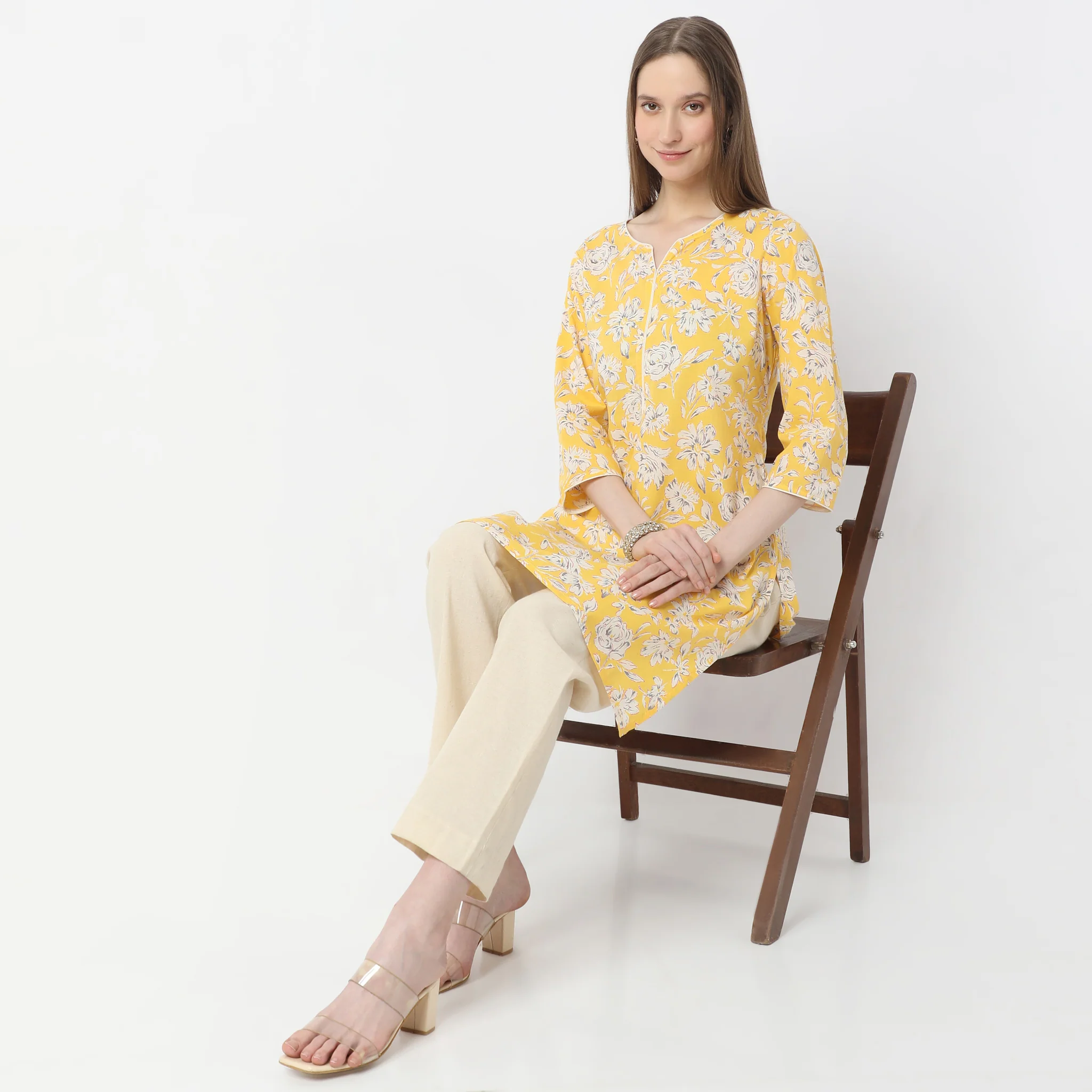 Floral Print Straight Kurta