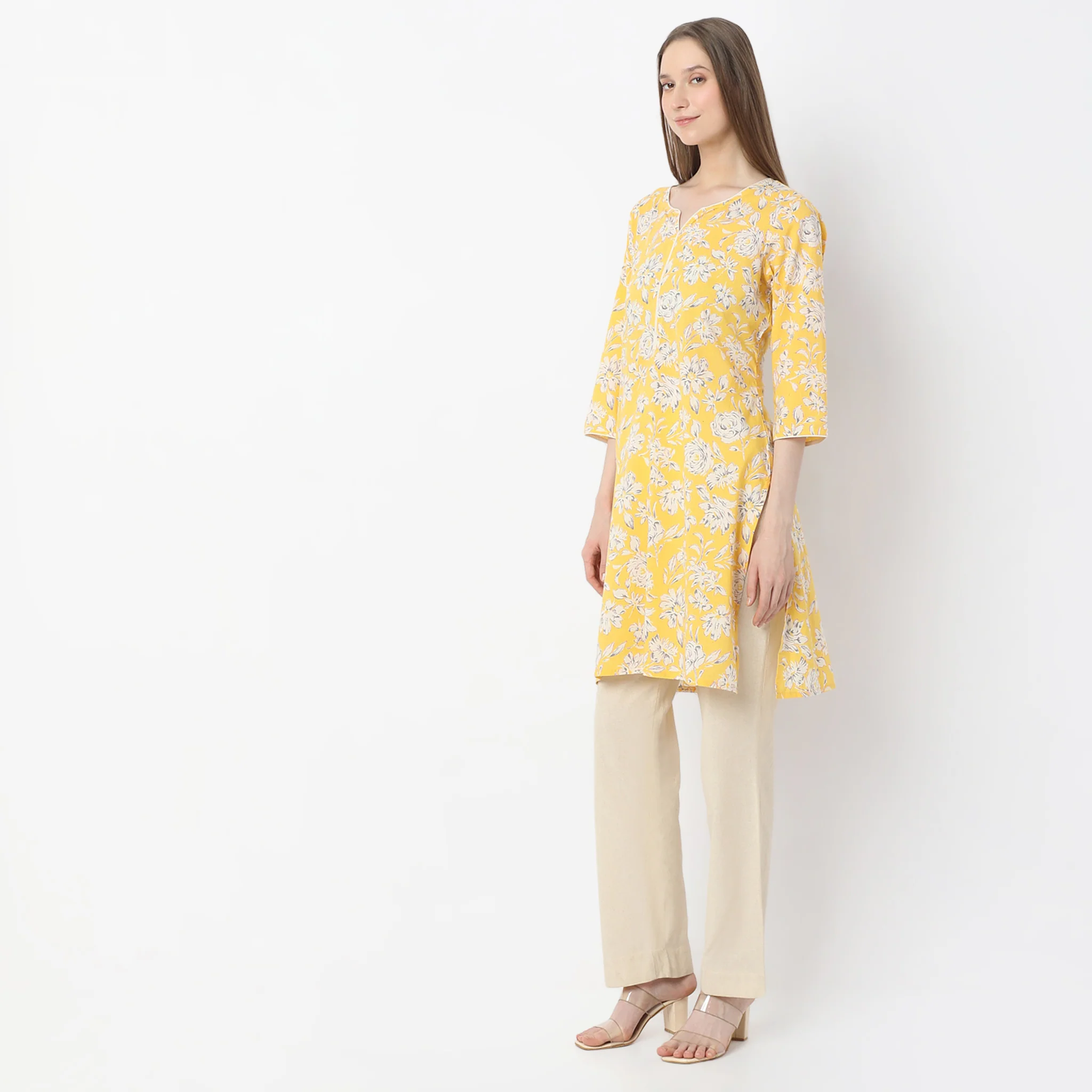 Floral Print Straight Kurta - Image 5
