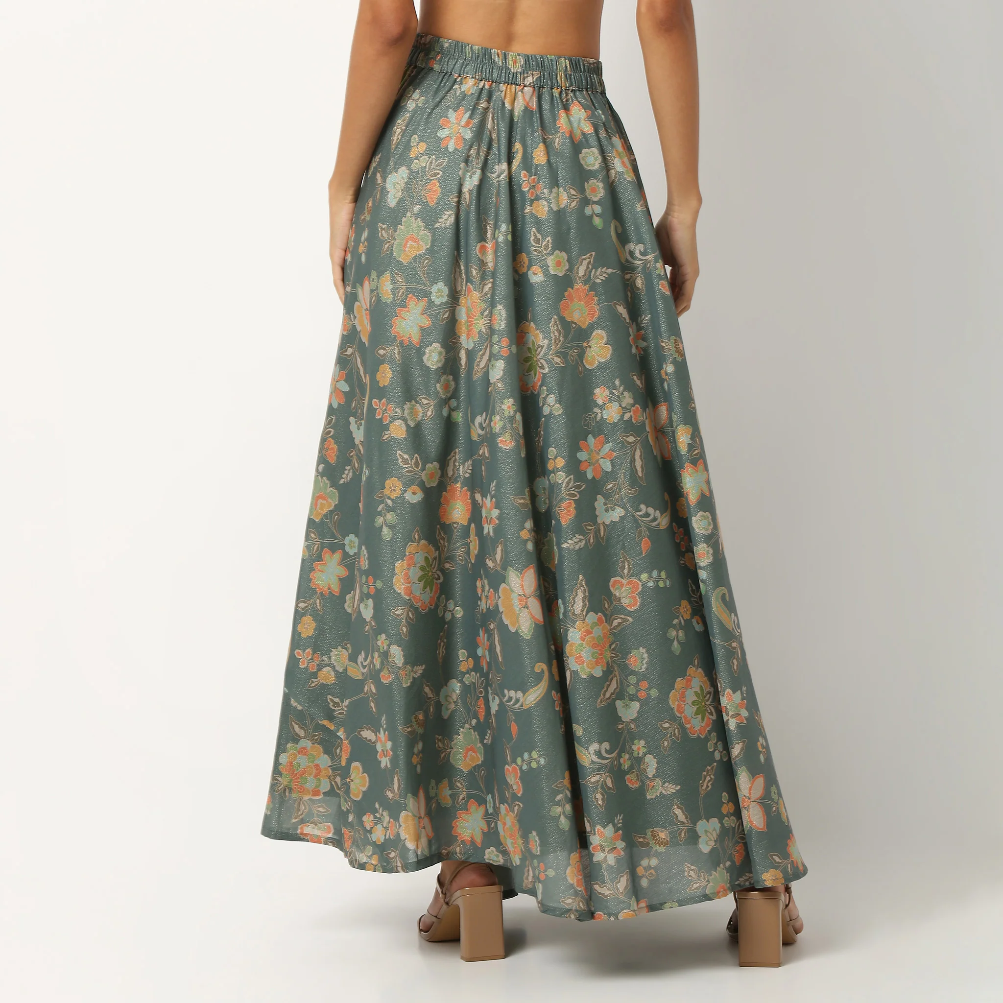 Floral Flared Skirt - Image 3