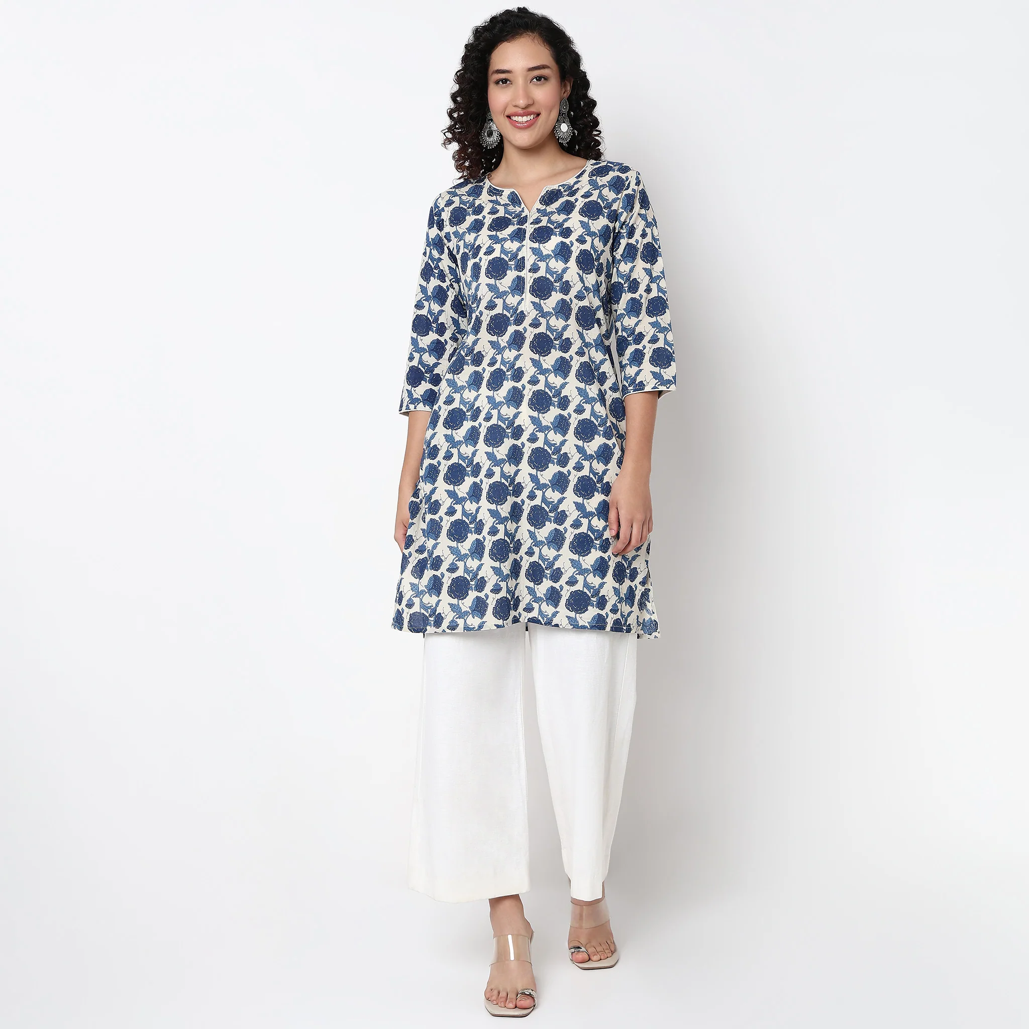 Floral Print Long Kurta - Image 2