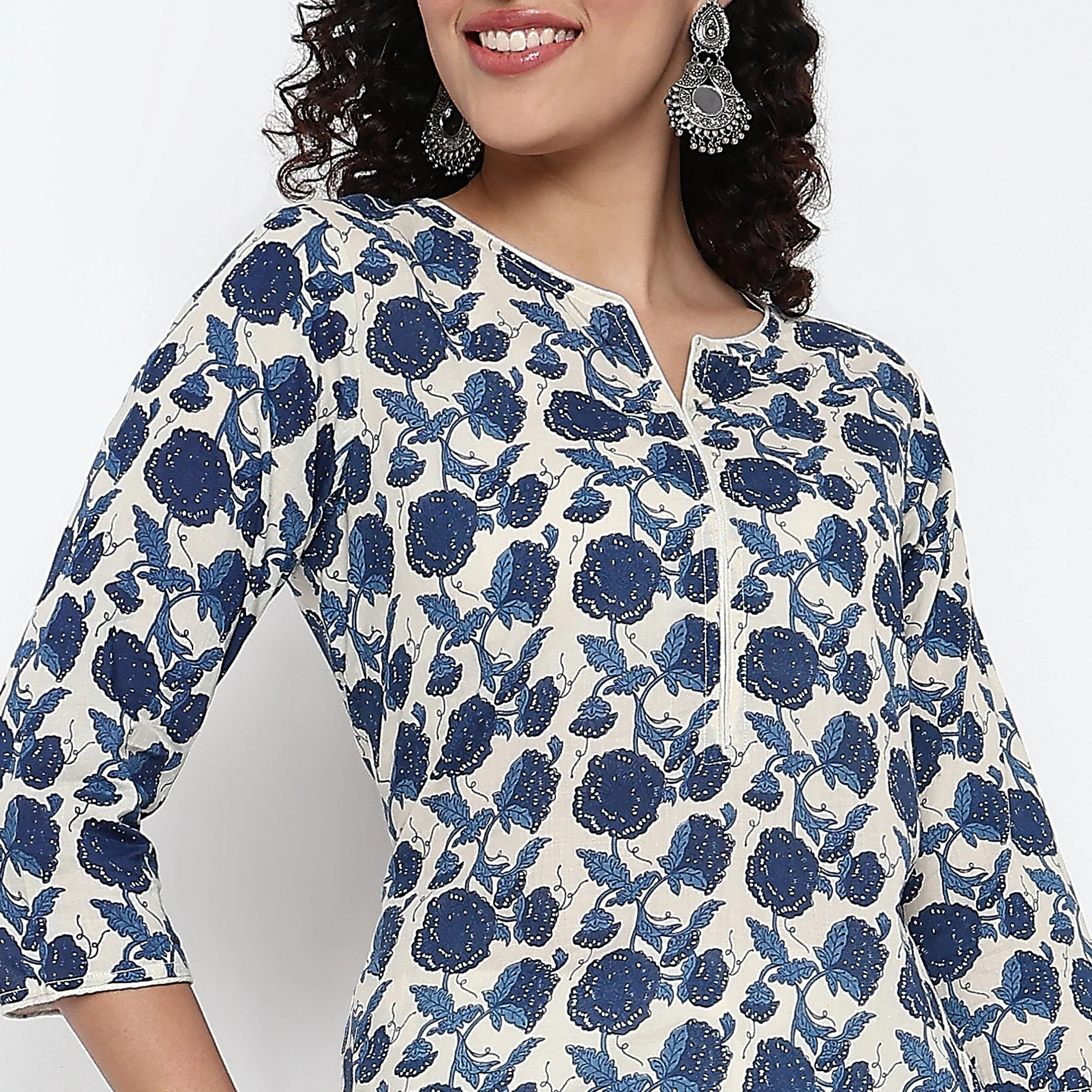 Floral Print Long Kurta - Image 4