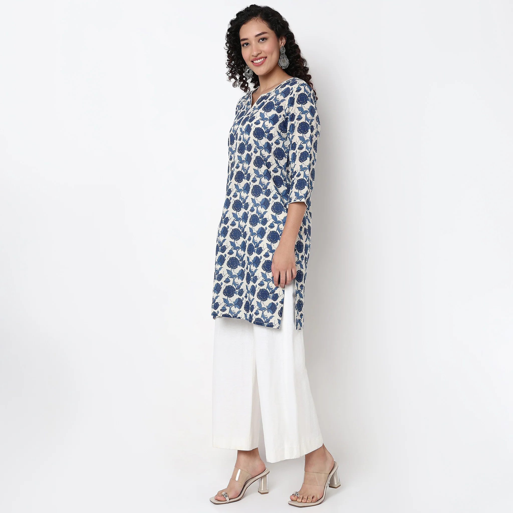 Floral Print Long Kurta - Image 5