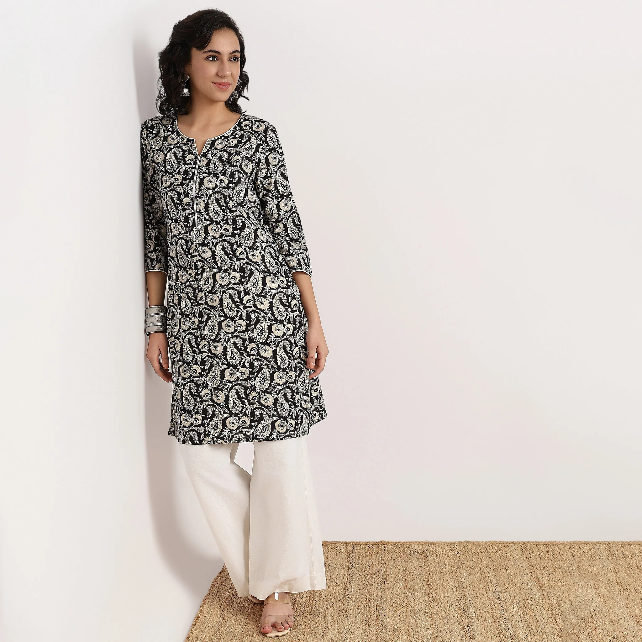 Floral Print Long Kurta