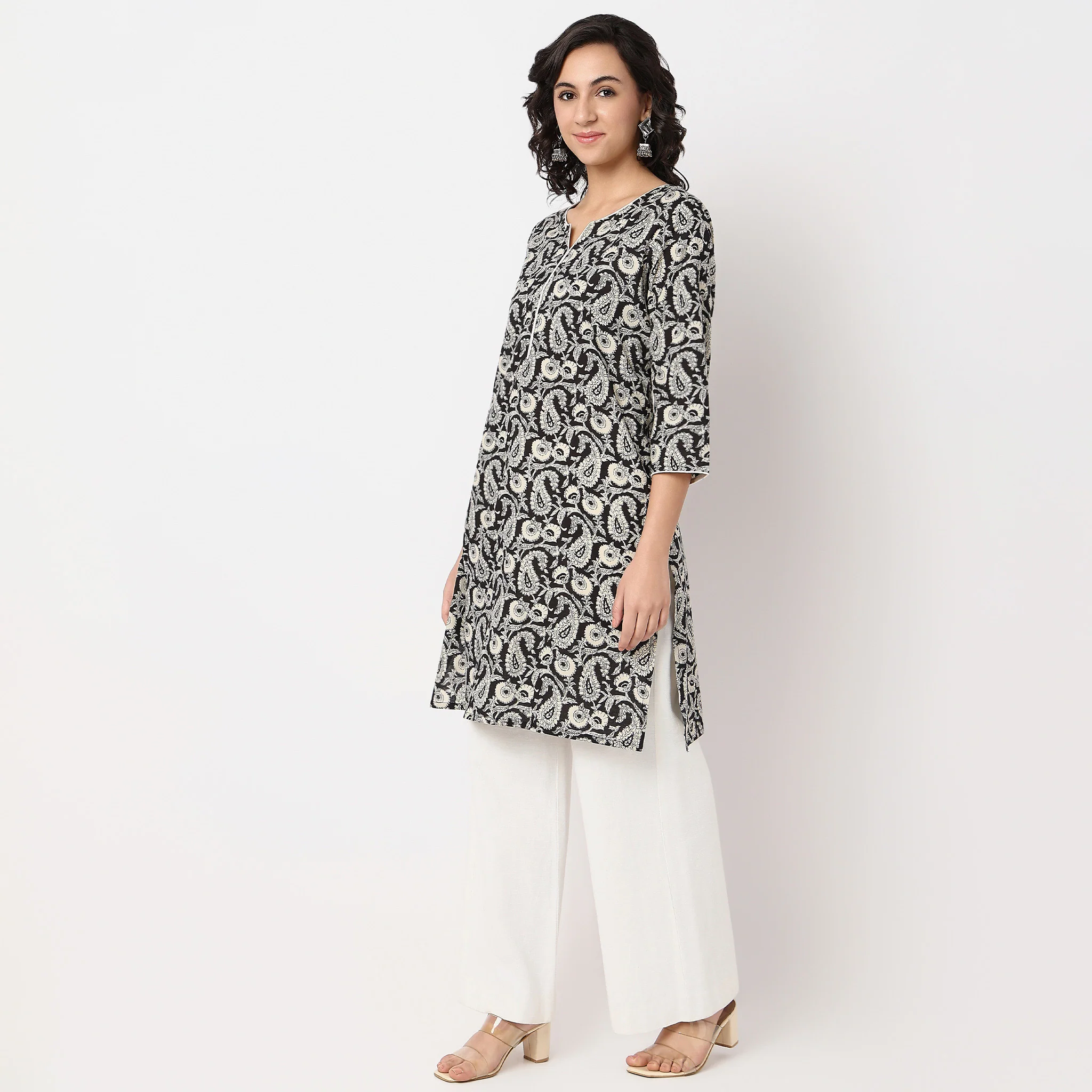 Floral Print Long Kurta - Image 5