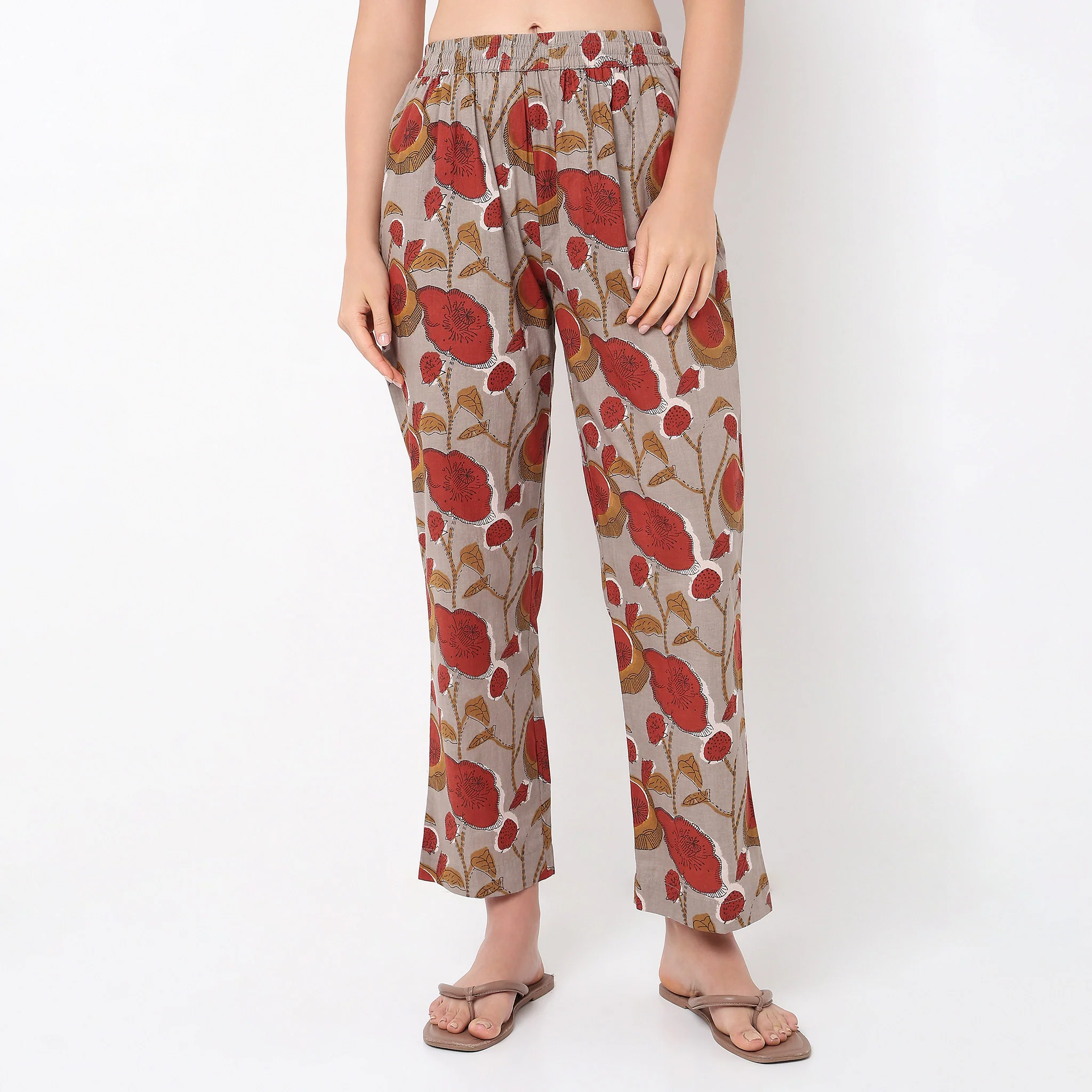 Floral Print Round Neck Kurta With Pyjama Set - Image 6