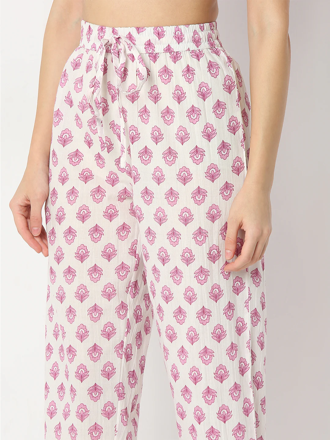 Floral V-Neck Long Kurta and Pant with Dupatta Set - Image 7