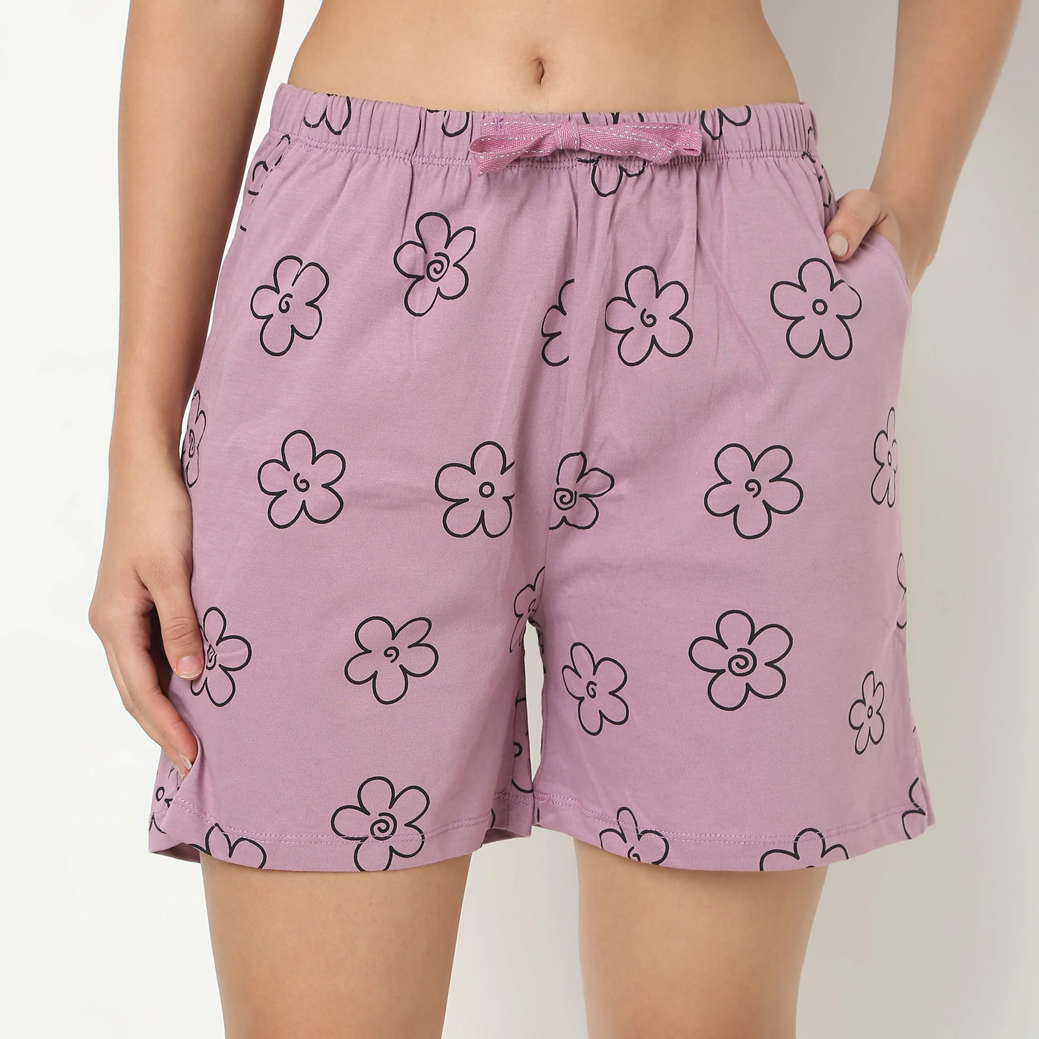 Floral Printed Loungewear Shorts - Image 4