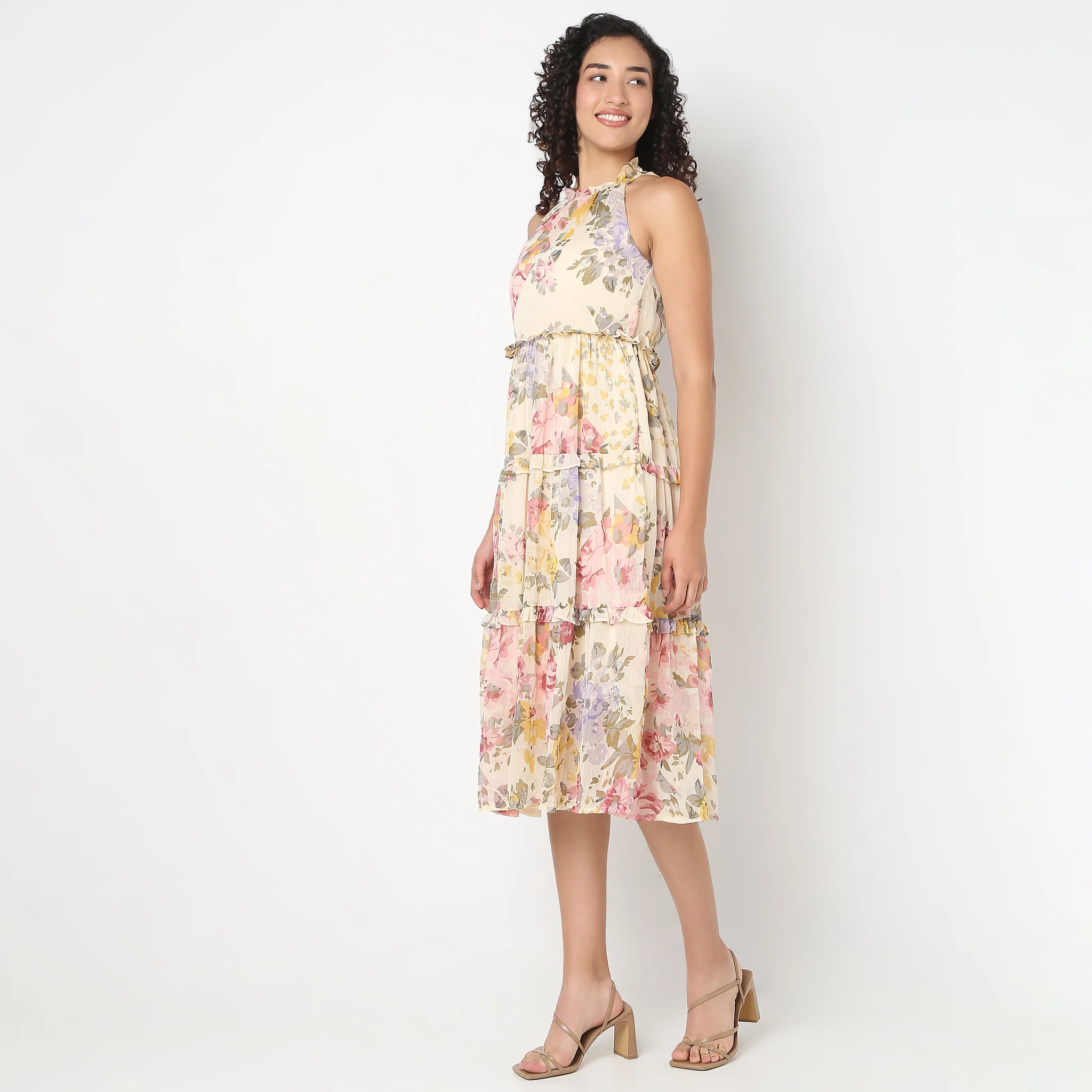 Floral Sleeveless Flared Dress - Image 5