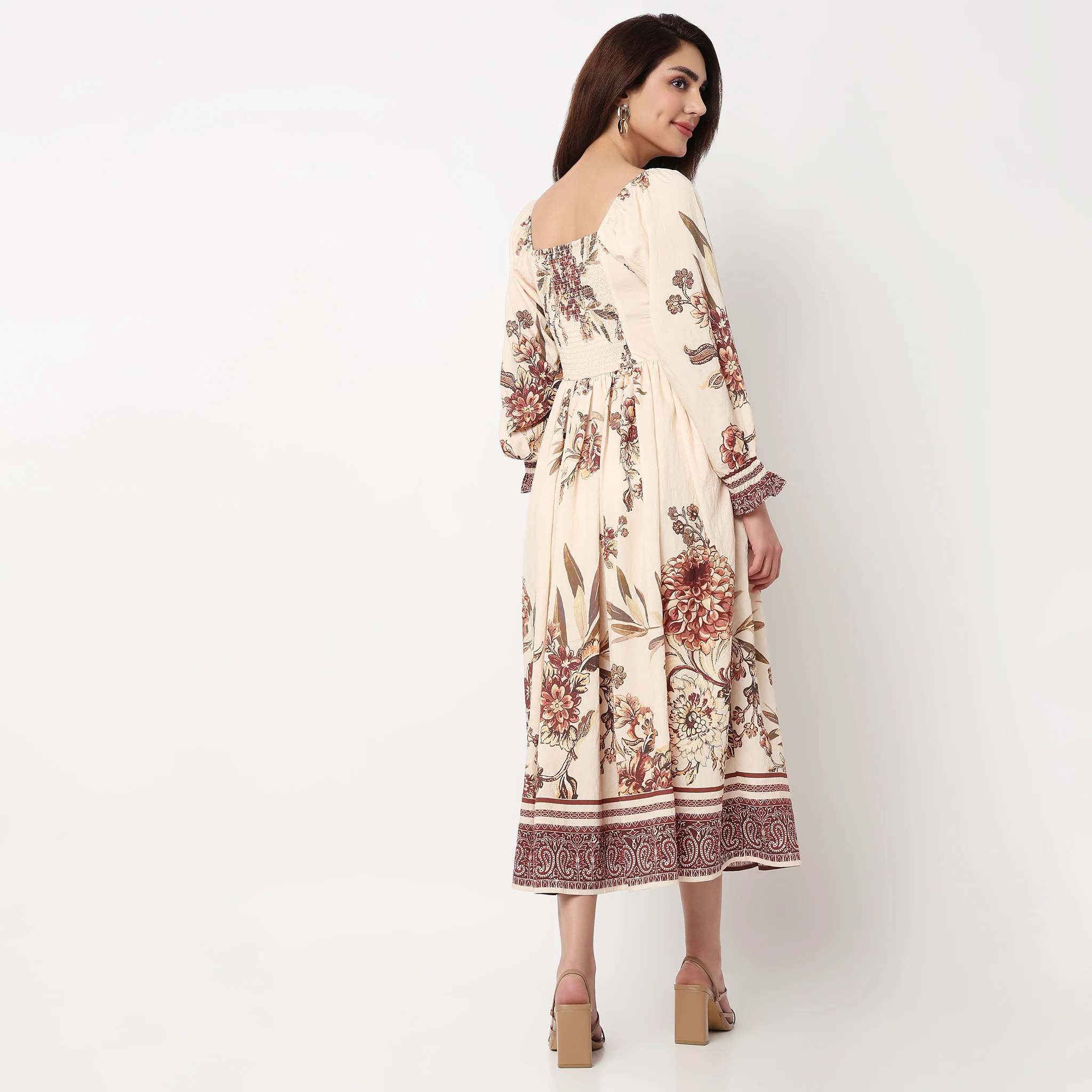 Floral Square Neck Dress - Image 3