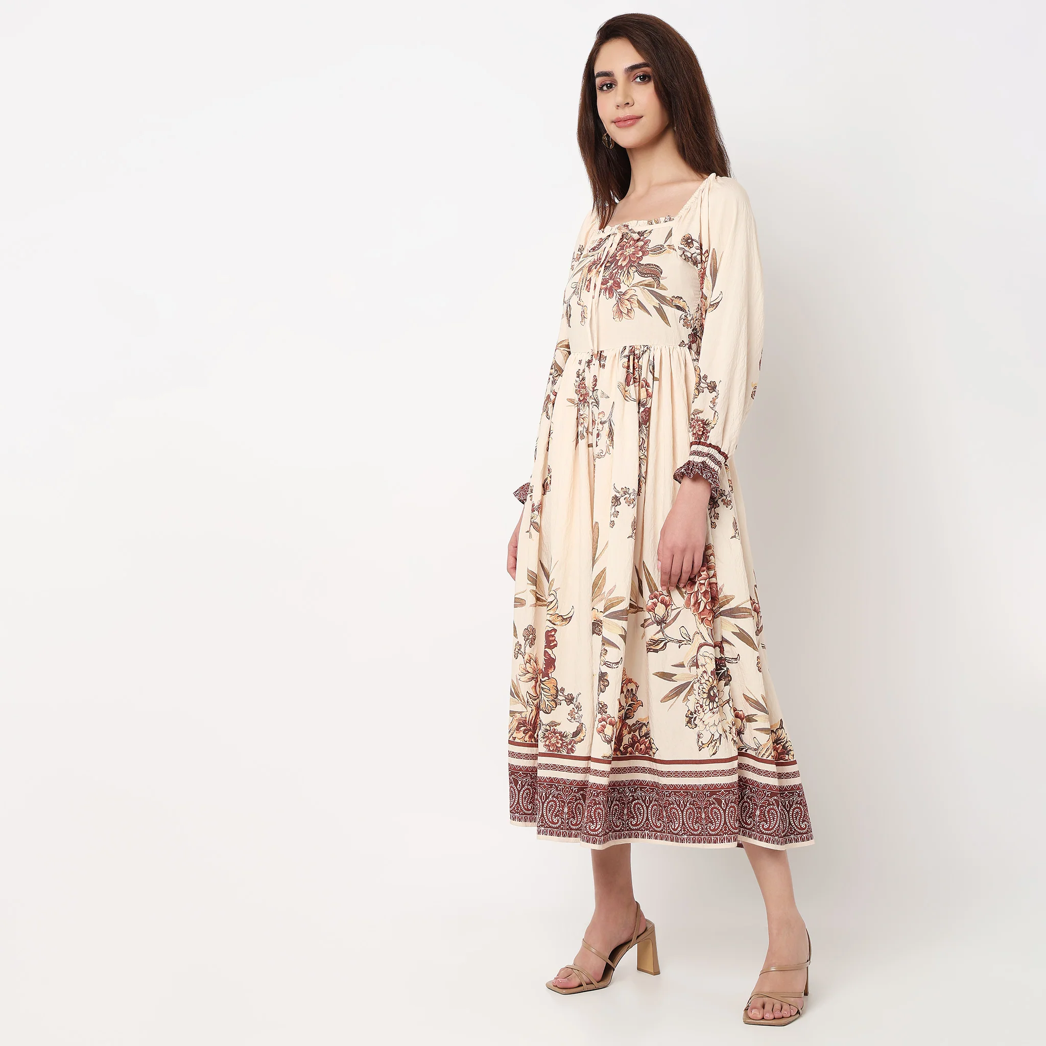 Floral Square Neck Dress - Image 5