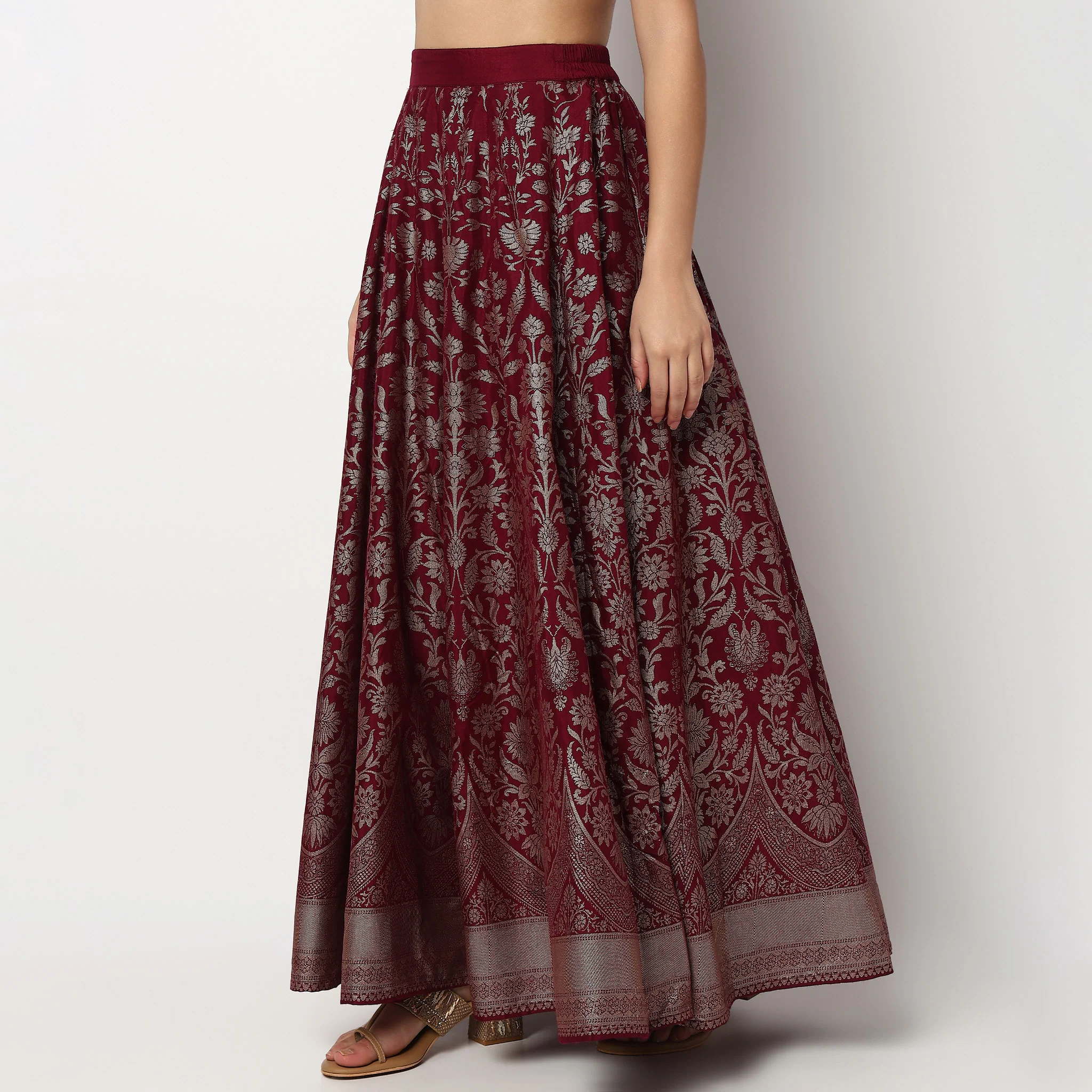 Foil Print Kalidar Skirt - Image 5