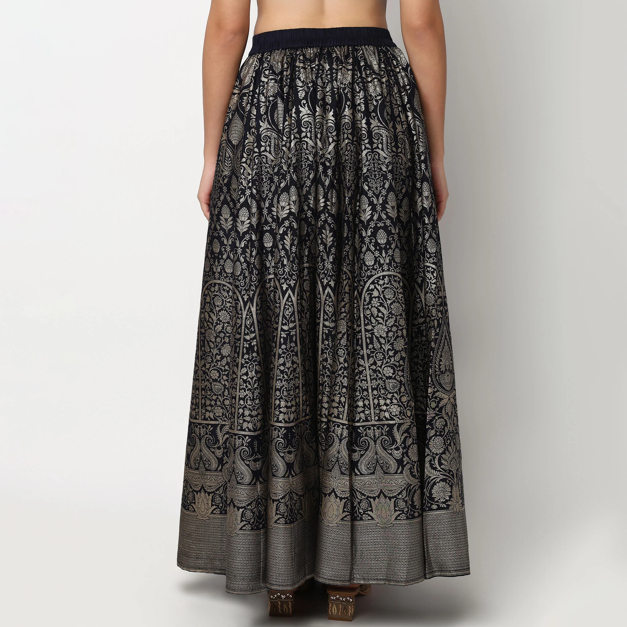 Foil Print Kalidar Skirt - Image 3