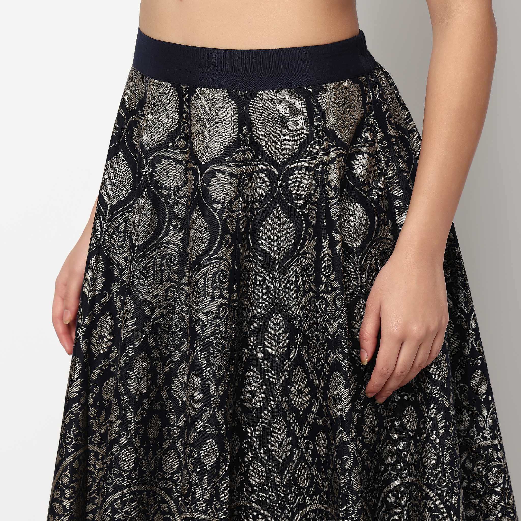 Foil Print Kalidar Skirt - Image 4
