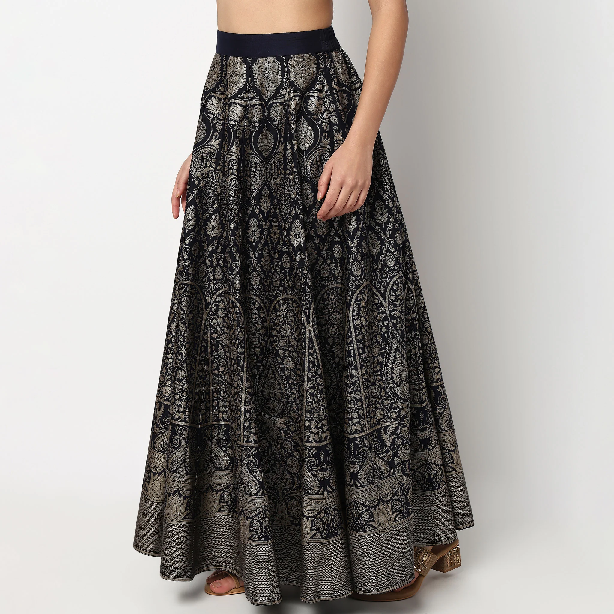 Foil Print Kalidar Skirt - Image 5