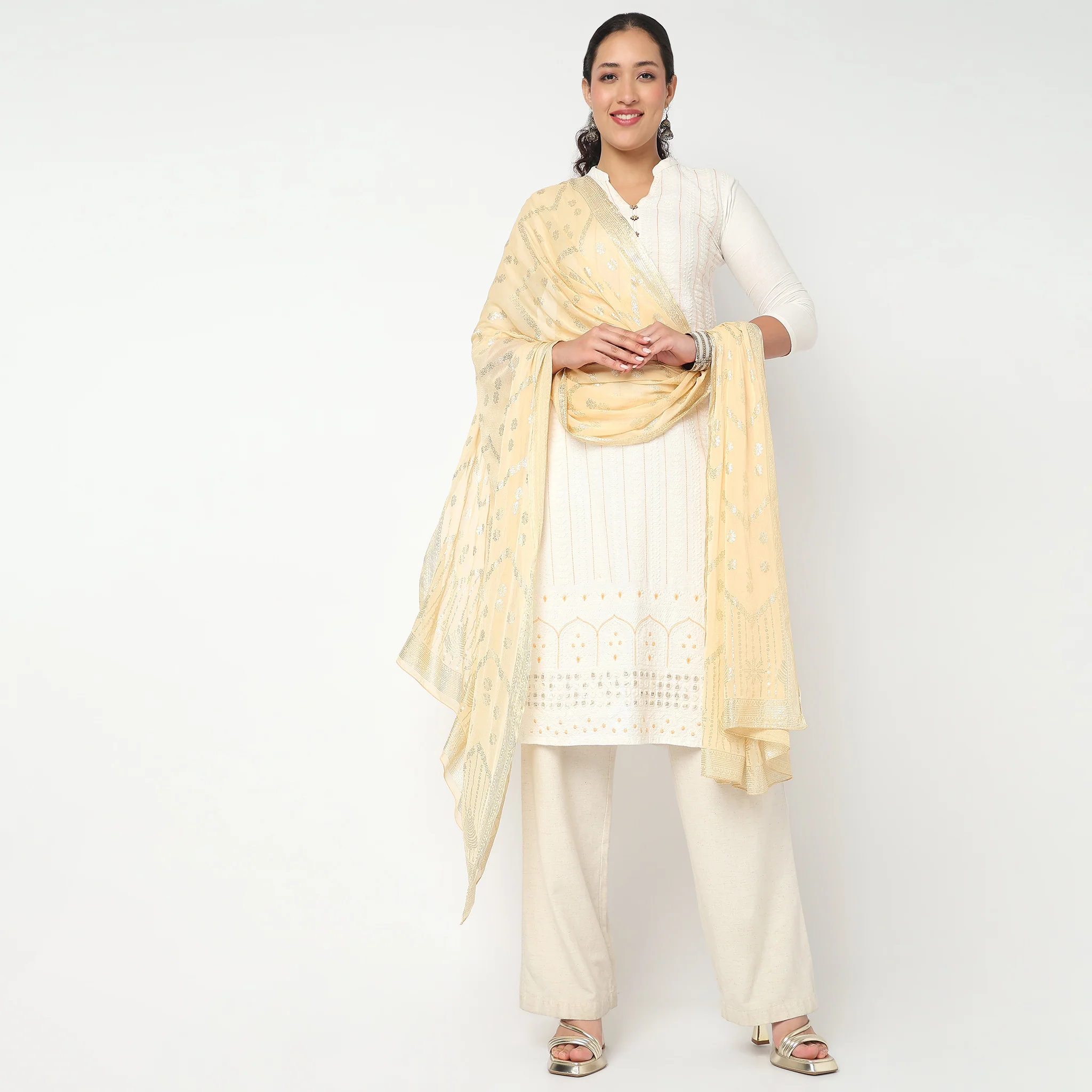 Foil Printed Chiffon Dupatta - Image 7