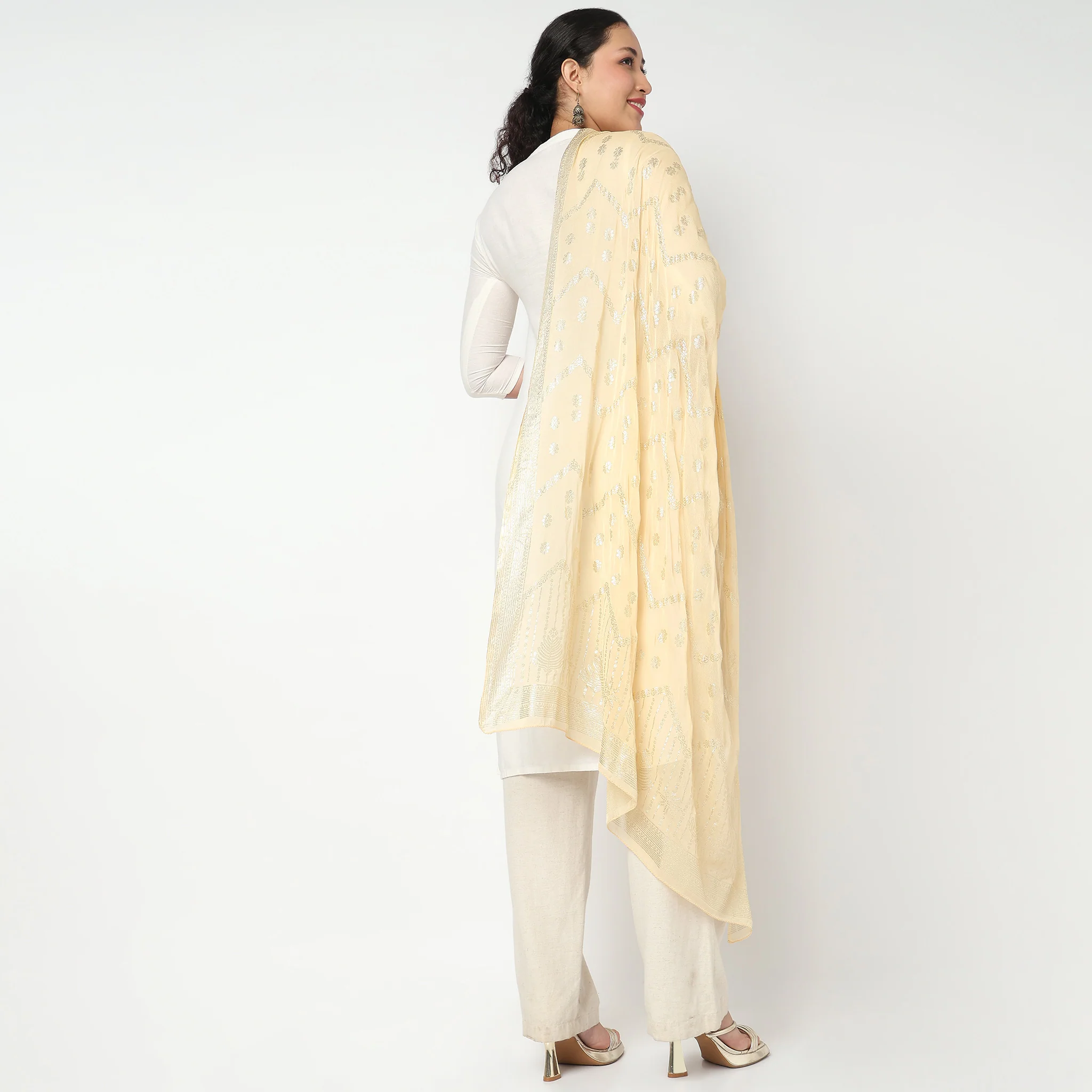 Foil Printed Chiffon Dupatta - Image 8