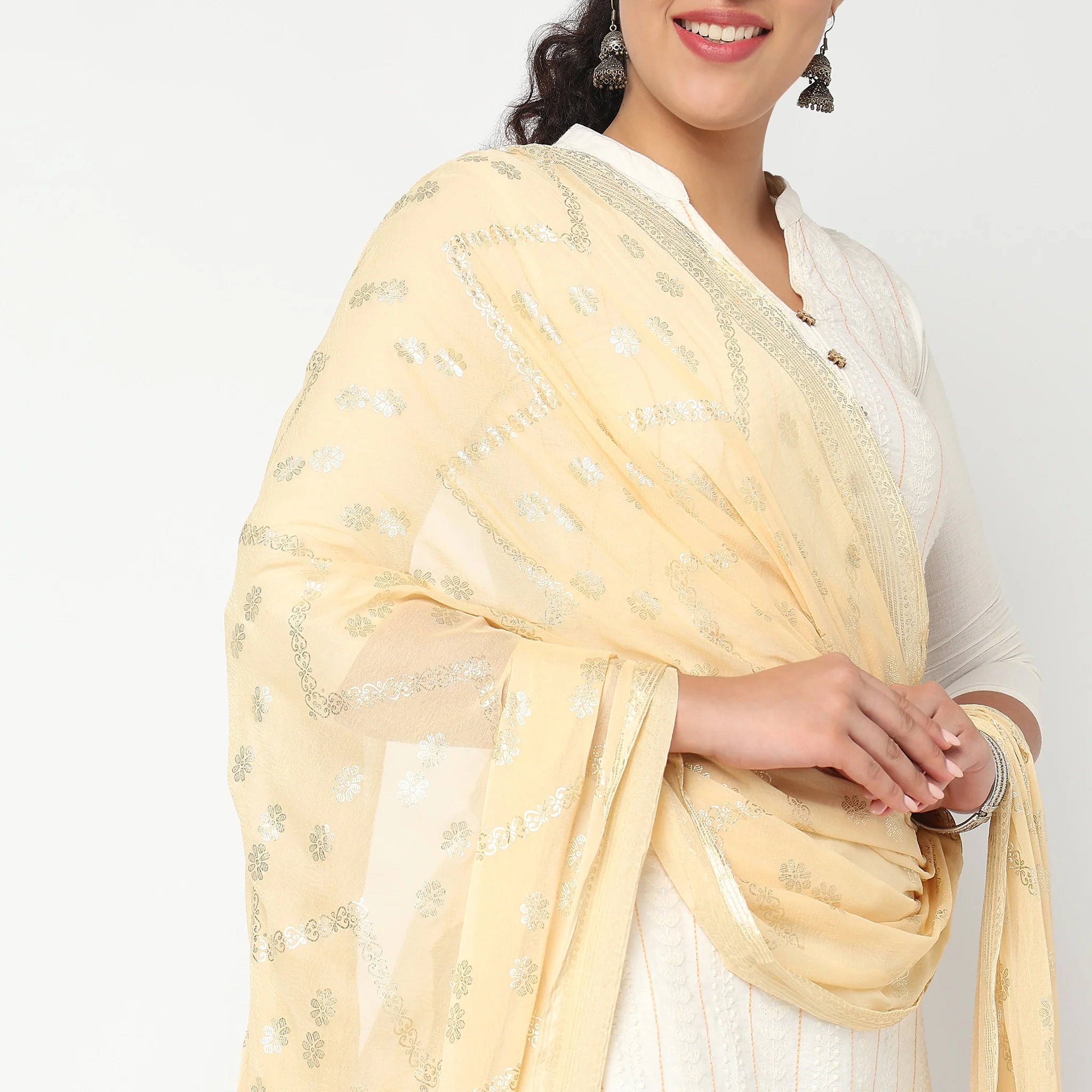 Foil Printed Chiffon Dupatta - Image 9