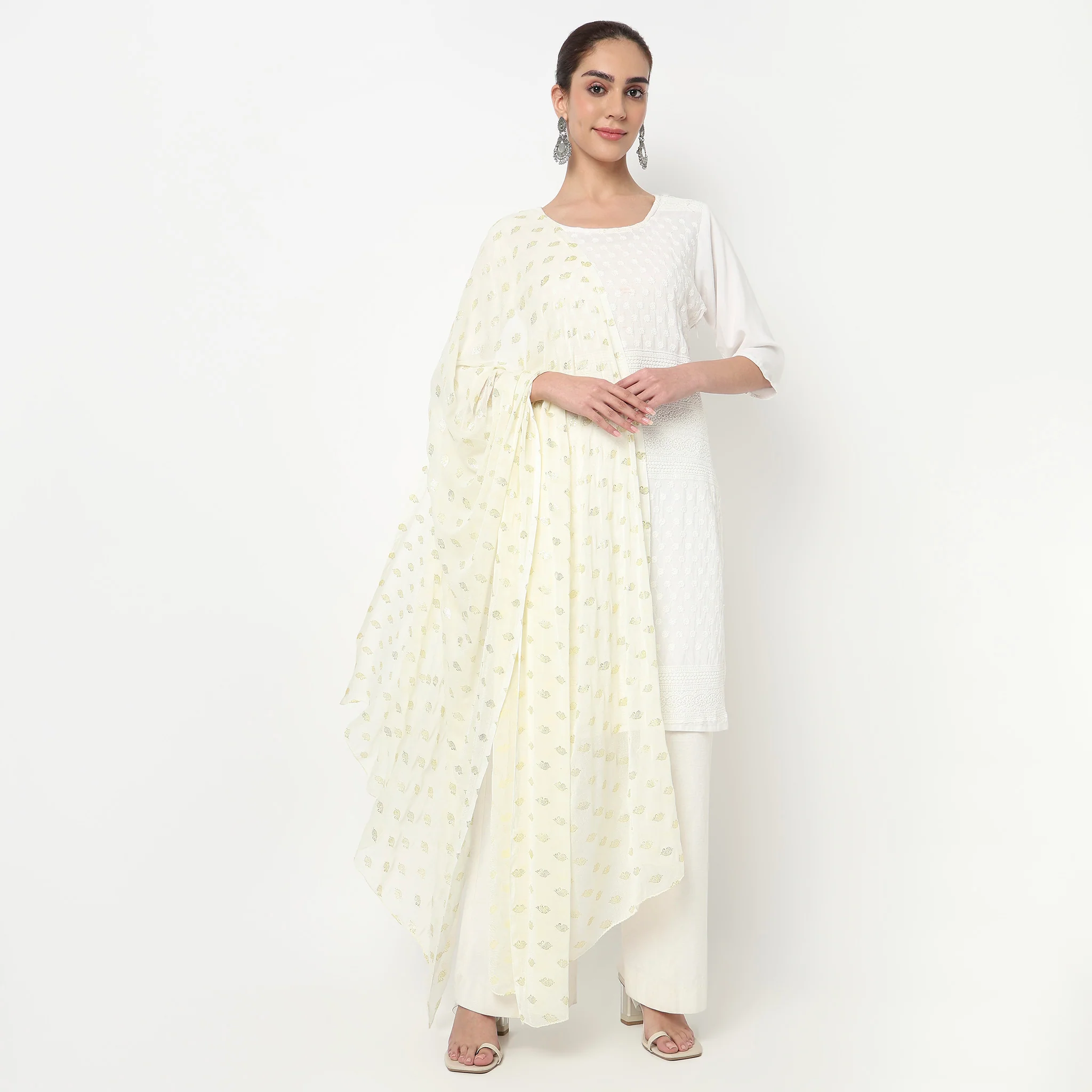 Foil Printed Chiffon Dupatta