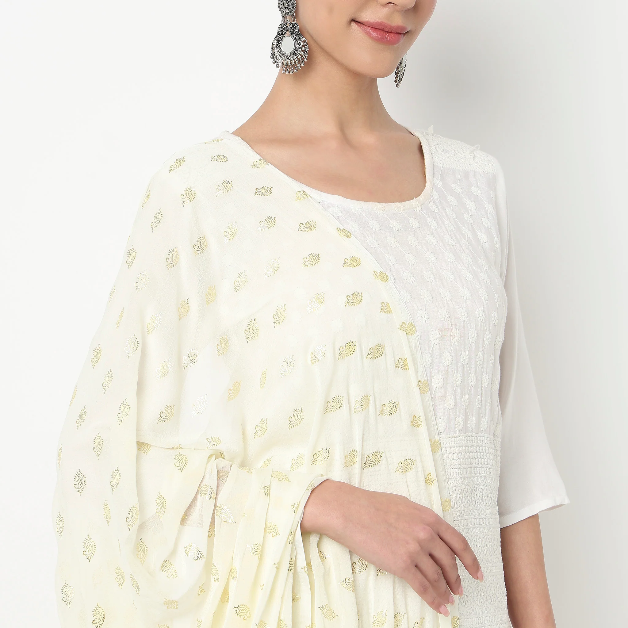 Foil Printed Chiffon Dupatta - Image 3