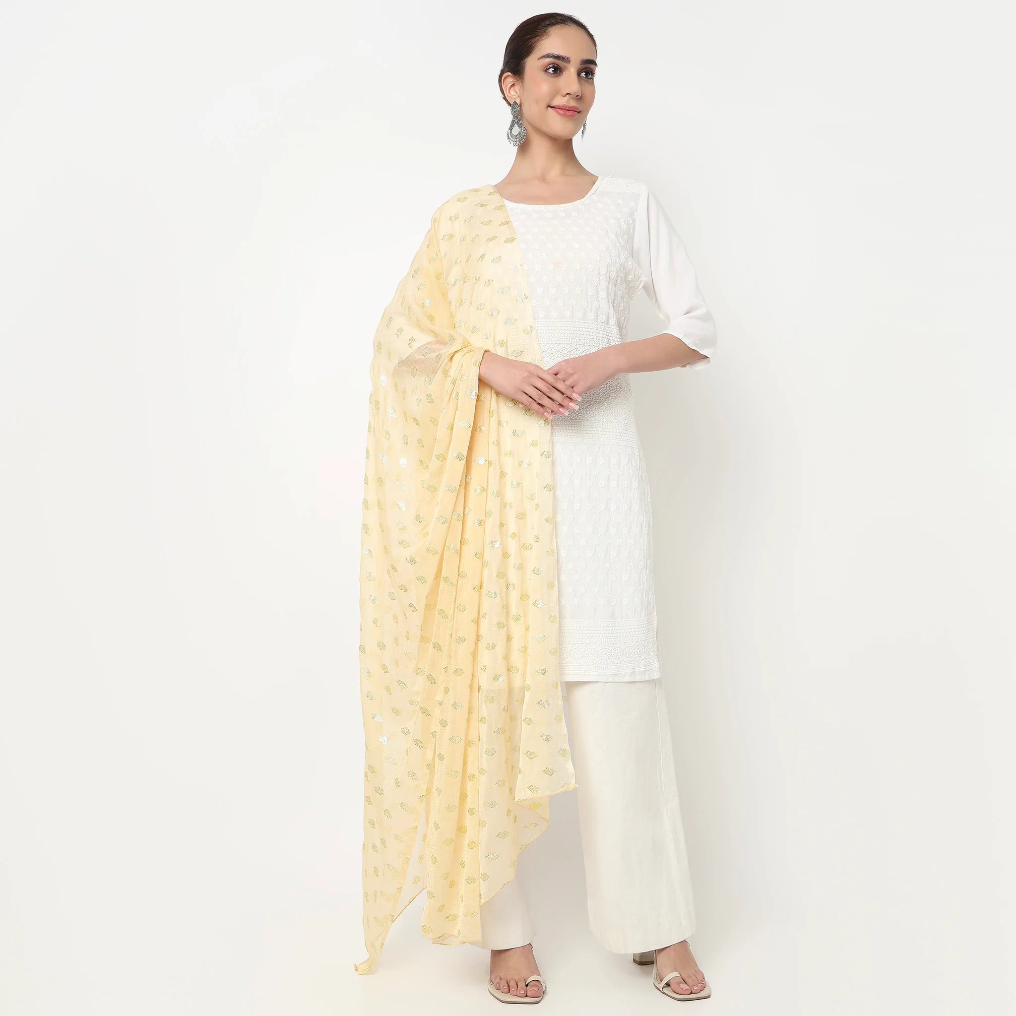 Foil Printed Chiffon Dupatta - Image 4