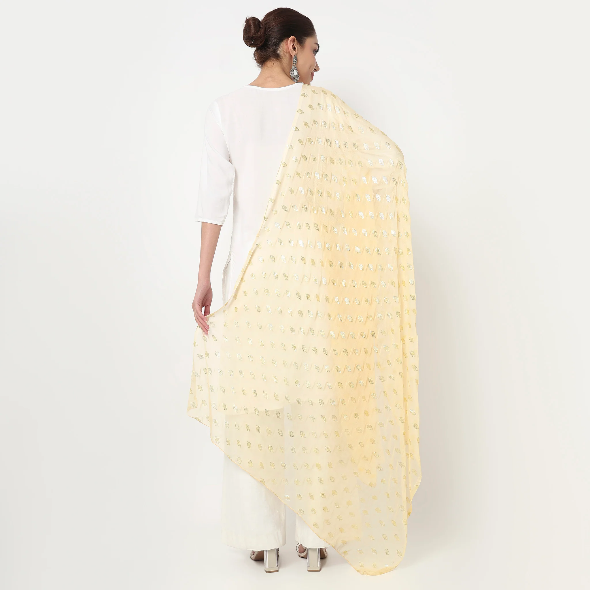 Foil Printed Chiffon Dupatta - Image 5