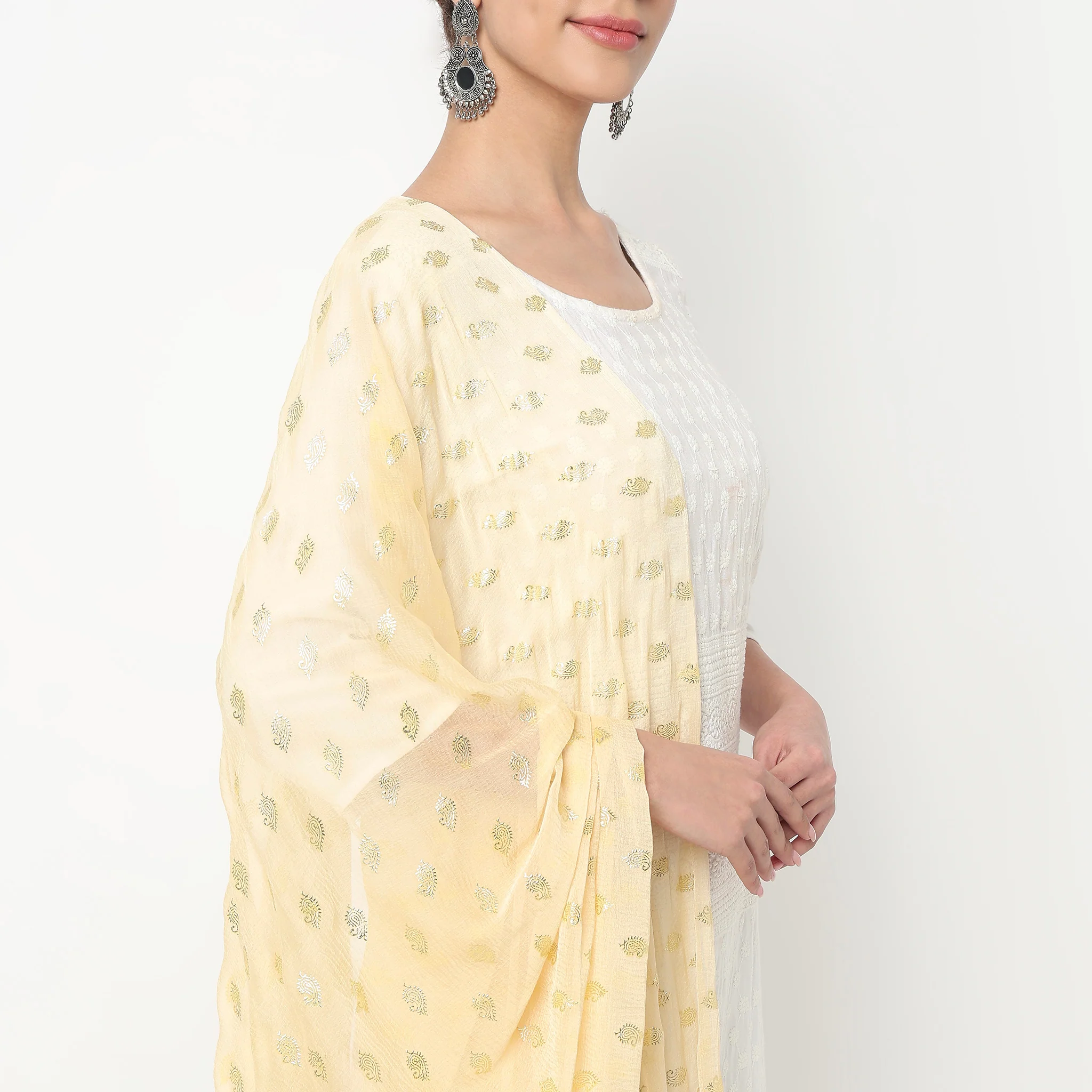 Foil Printed Chiffon Dupatta - Image 6