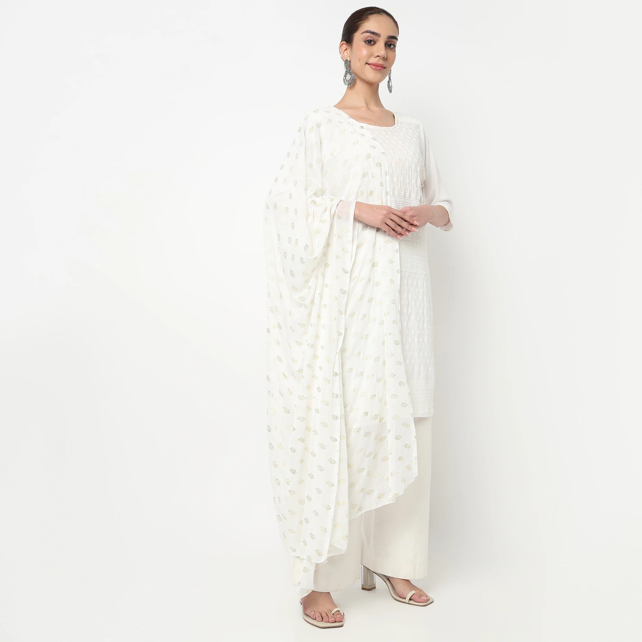 Foil Printed Chiffon Dupatta - Image 7