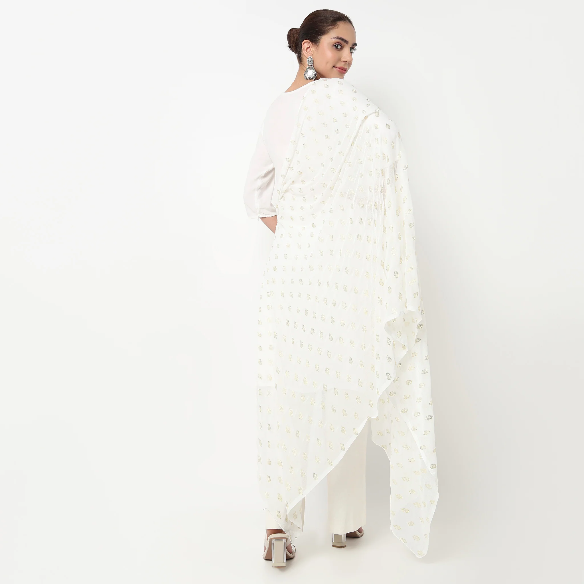 Foil Printed Chiffon Dupatta - Image 8