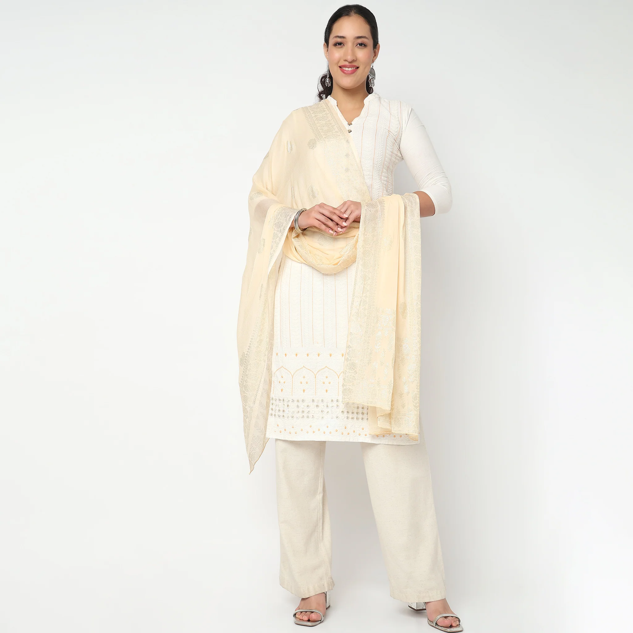 Foil Printed Chiffon Dupatta