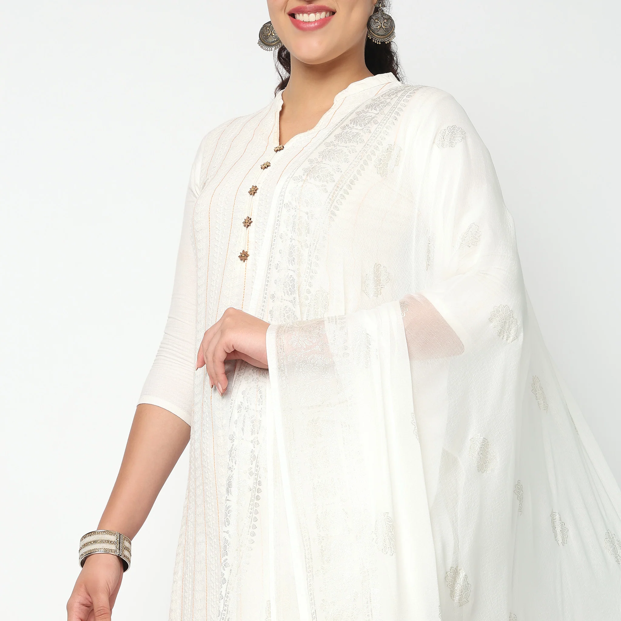 Foil Printed Chiffon Dupatta - Image 6