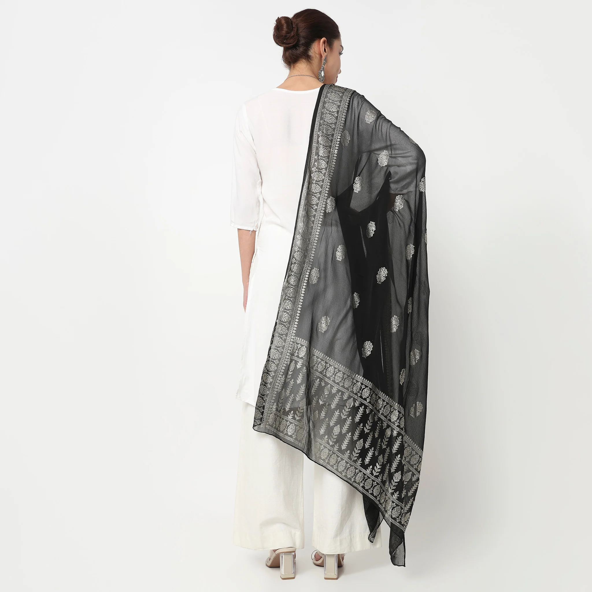 Foil Printed Chiffon Dupatta - Image 8