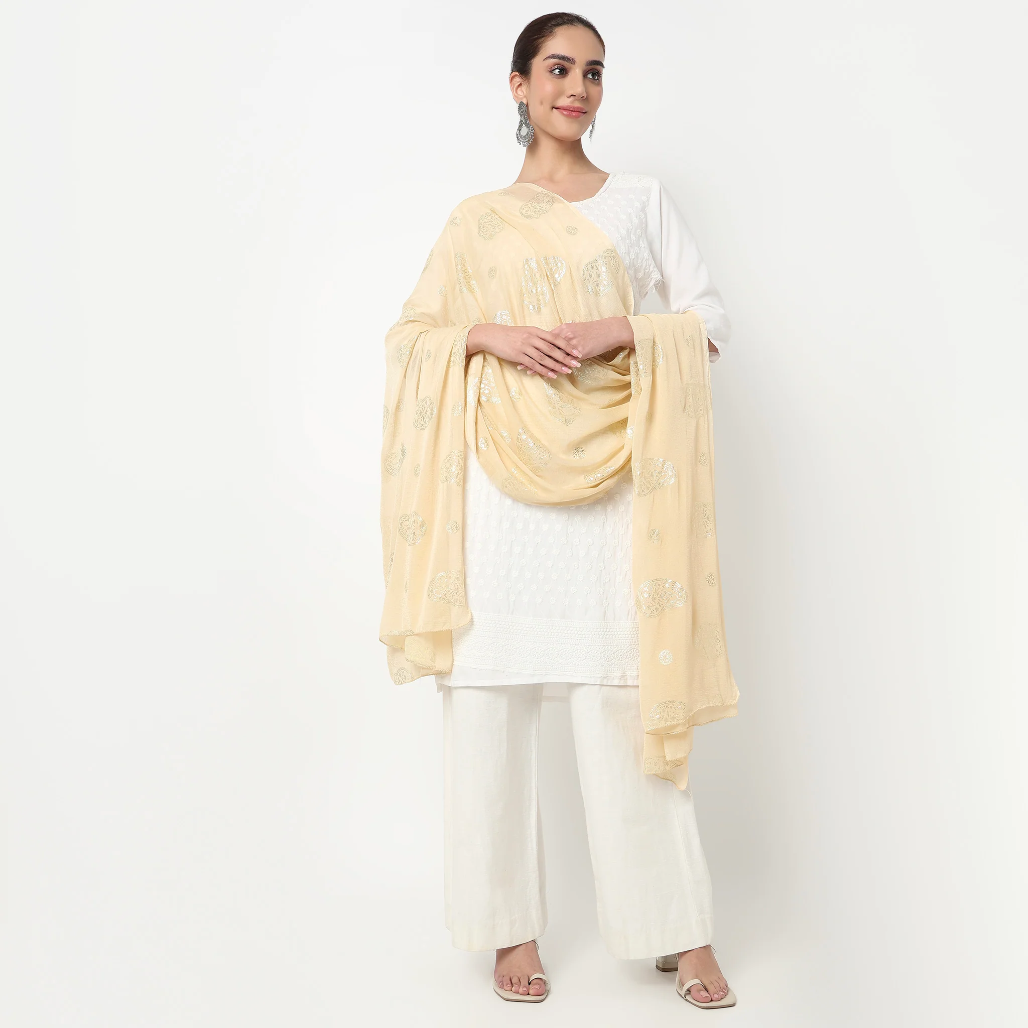 Foil Printed Chiffon Dupatta - Image 10