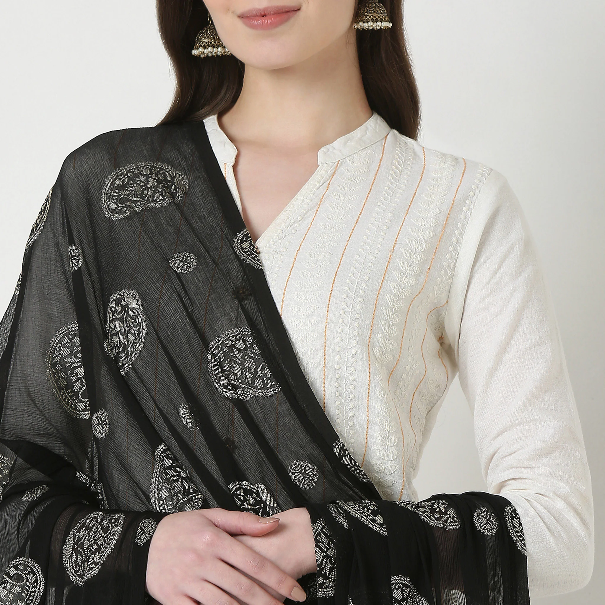 Foil Printed Chiffon Dupatta - Image 6