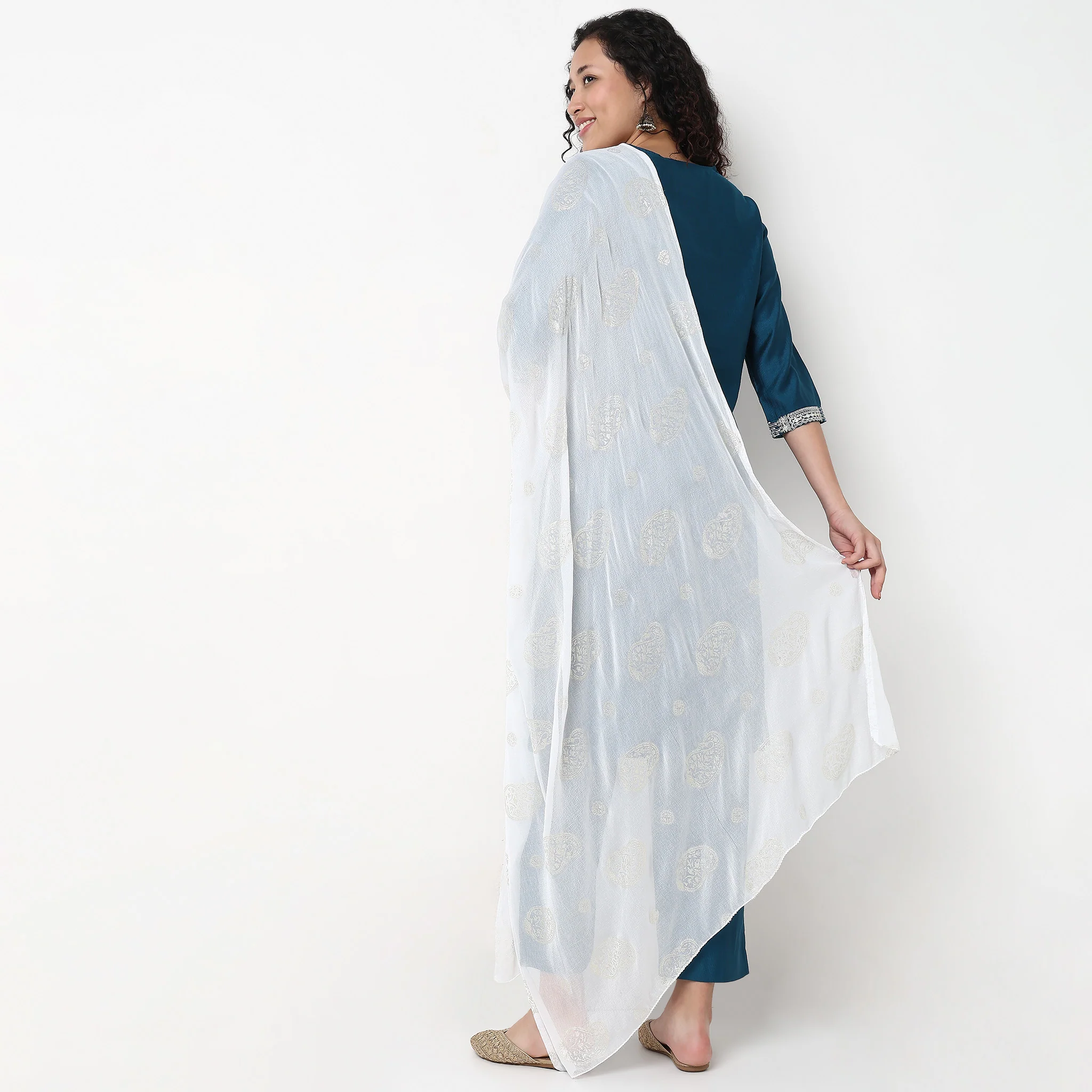 Foil Printed Chiffon Dupatta - Image 8
